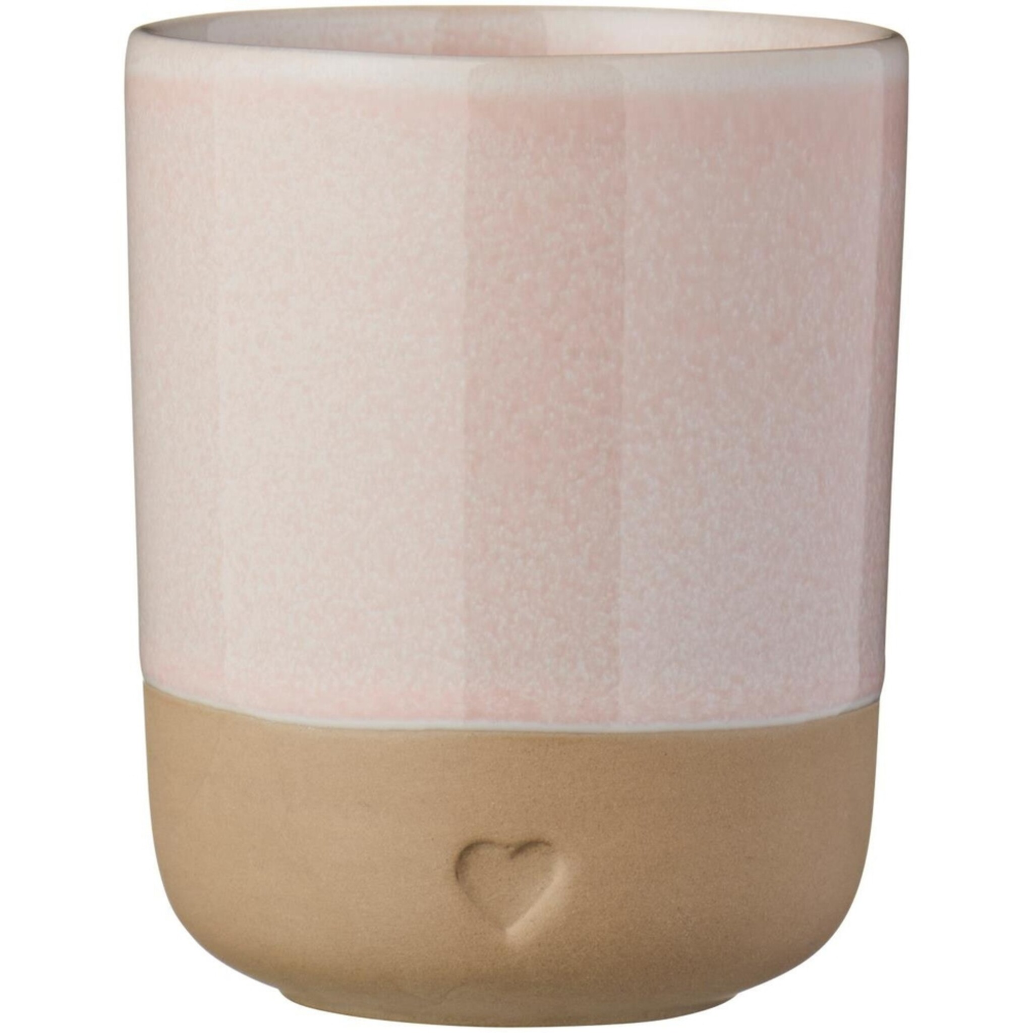 Keramik Becher ohne Henkel Heart, rosa 