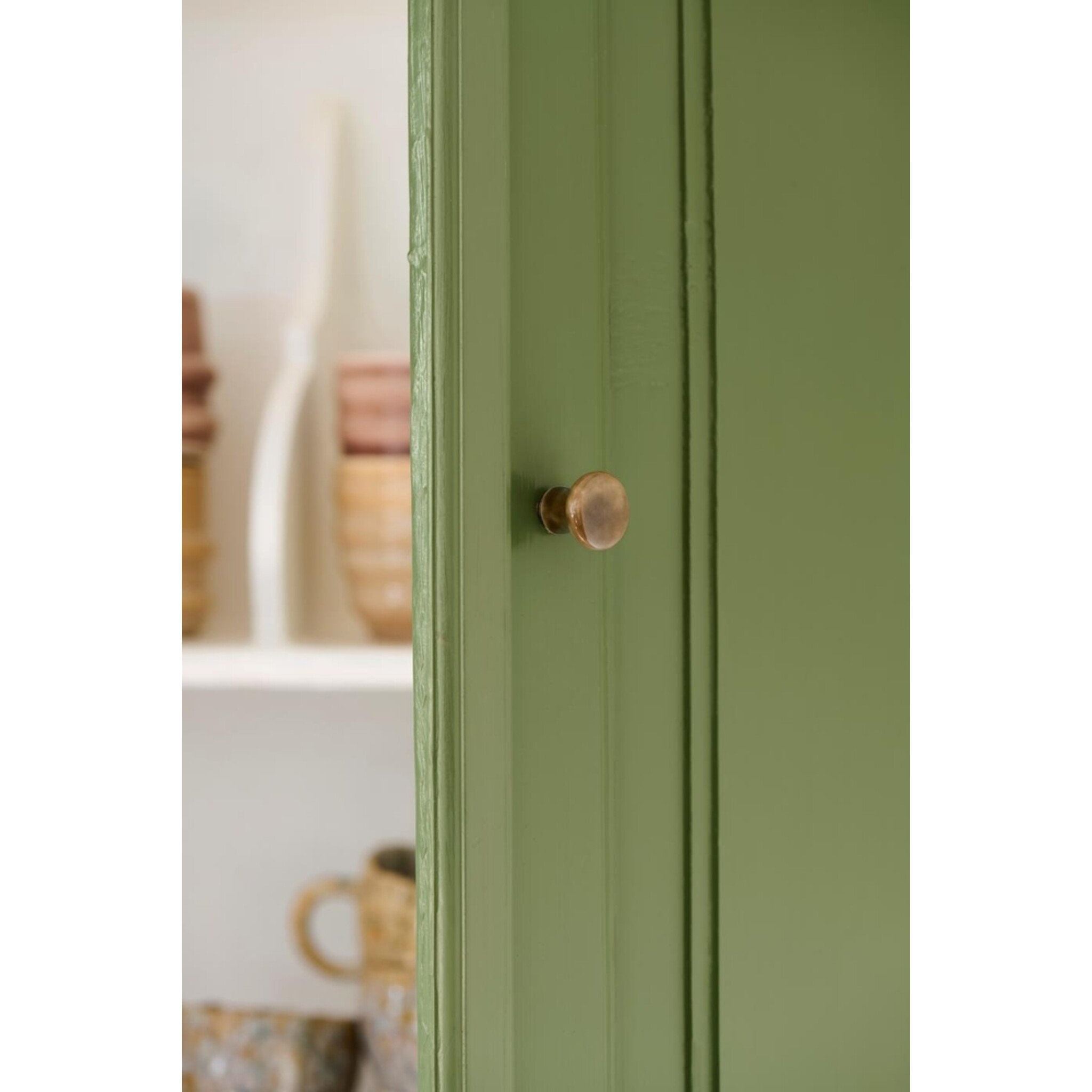 IB Laursen Keramik-Möbelknopf Griff Fie, olivgrün 