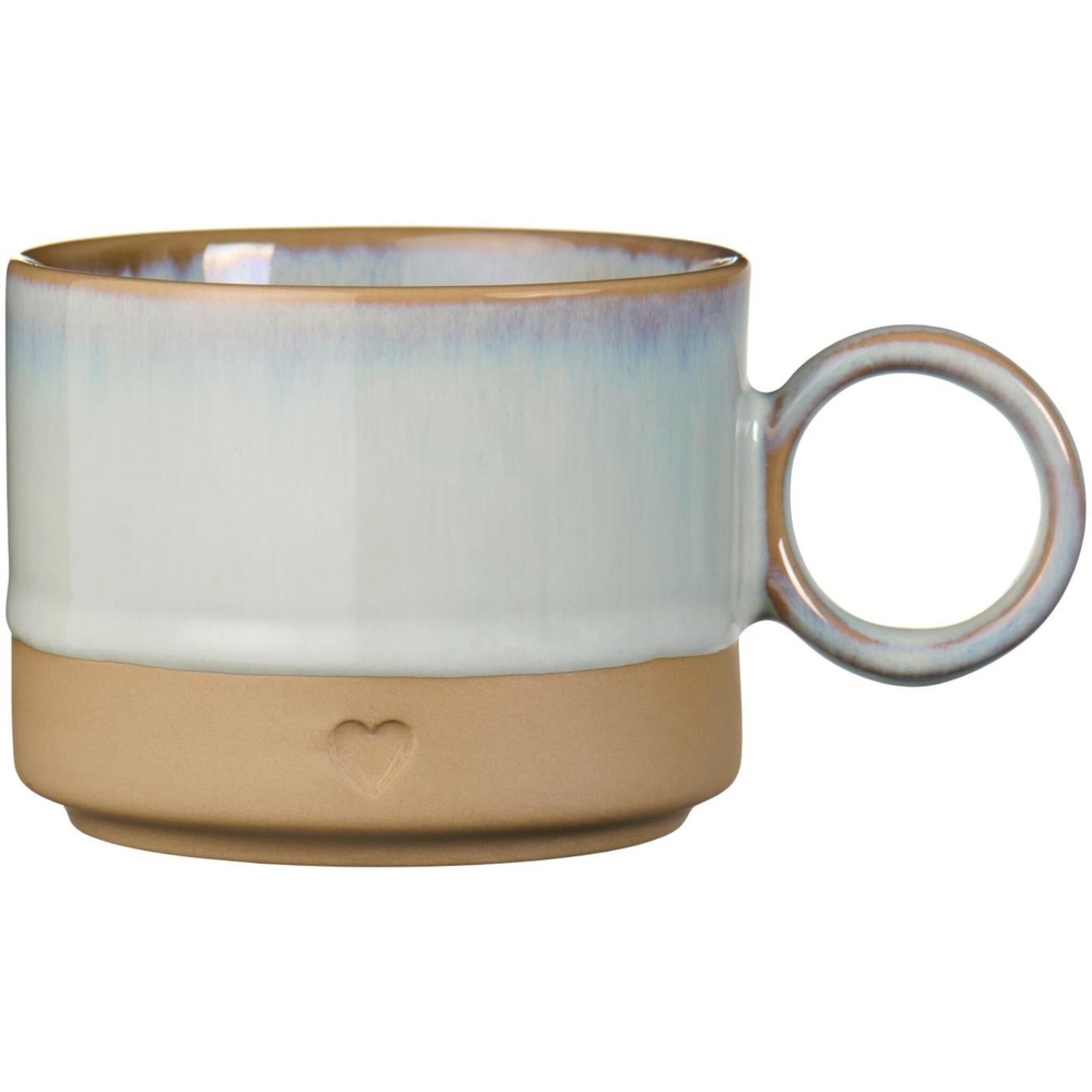 Keramik Tasse mit Henkel Heart, hellblau 