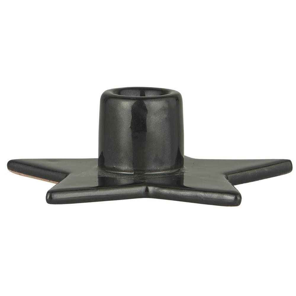 Kerzenhalter für Stabkerzen Stern, schwarz 