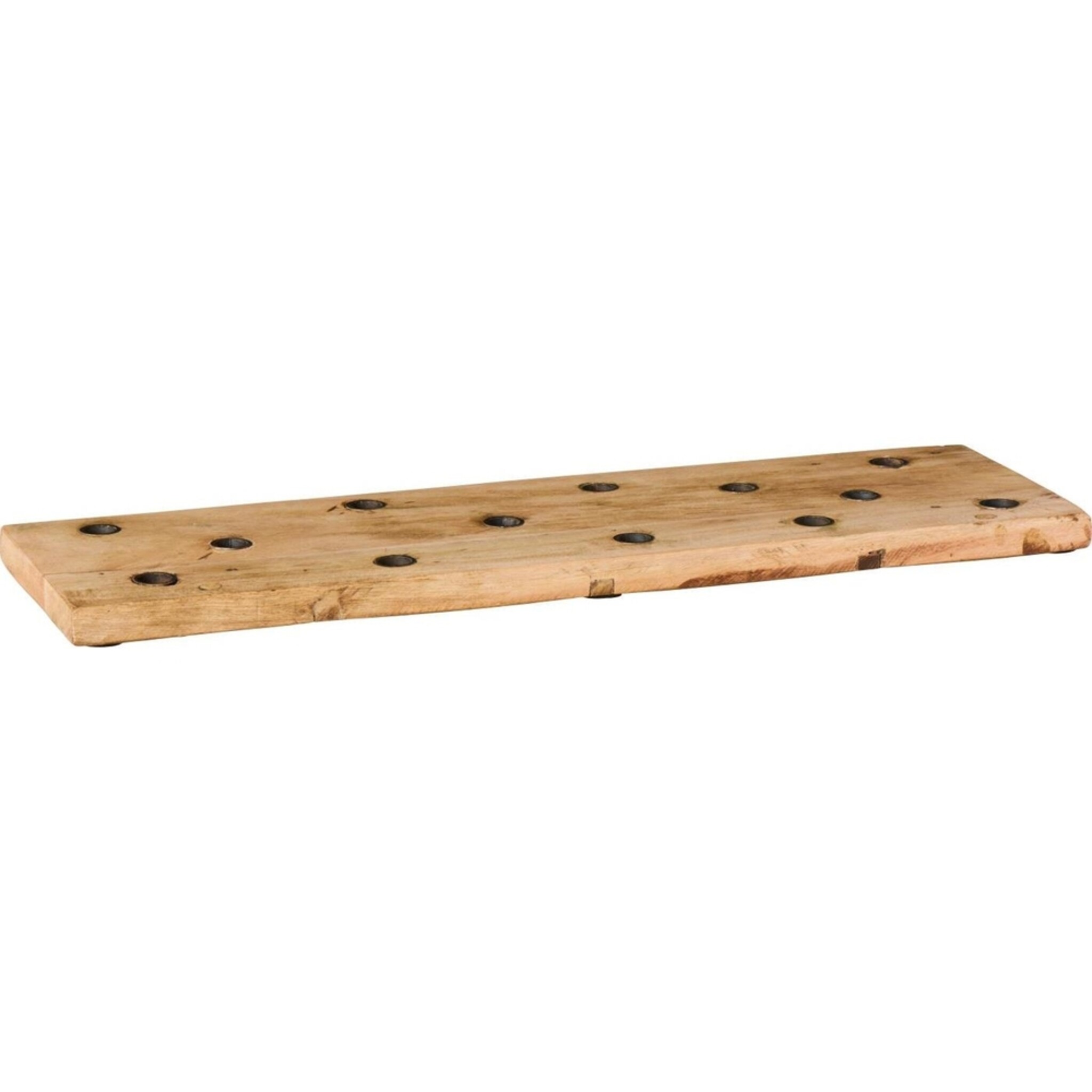 Kerzenhalter Holzbrett für dünne Kerzen Unika, natur 