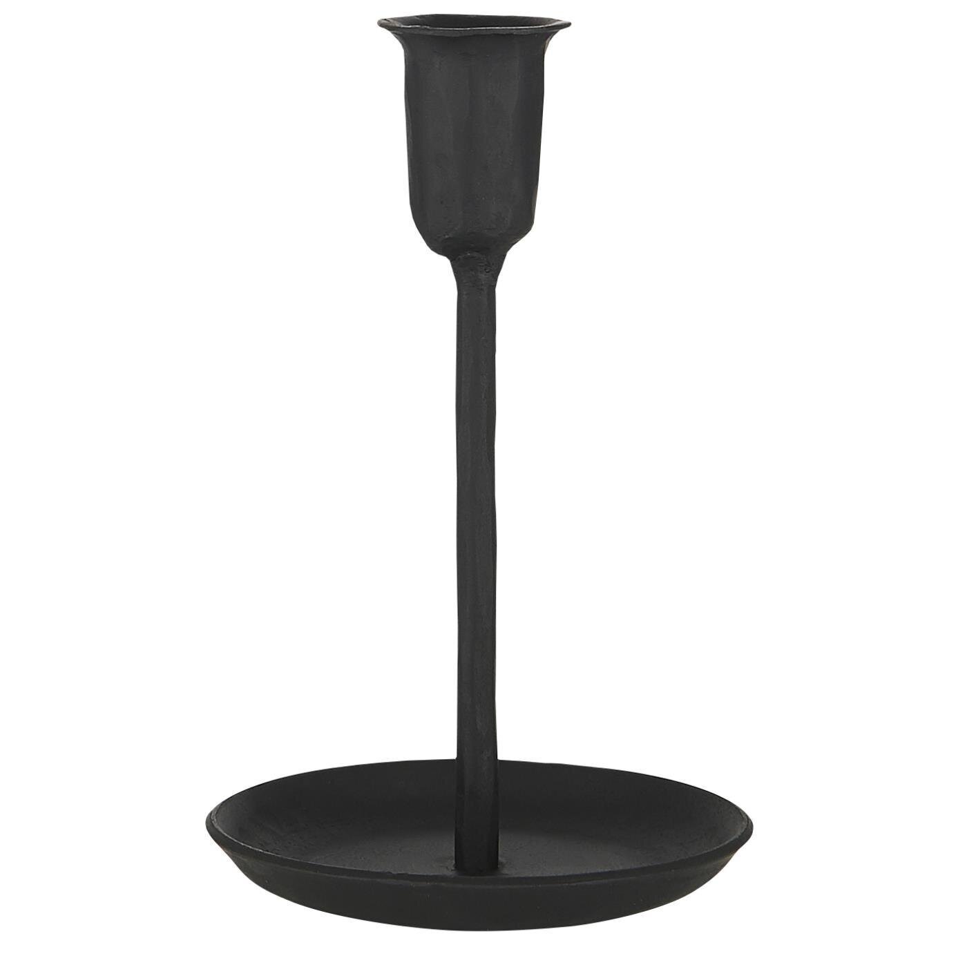 Kerzenhalter Kerzenständer für Stabkerze, schwarz H16,5/ Ø10 cm