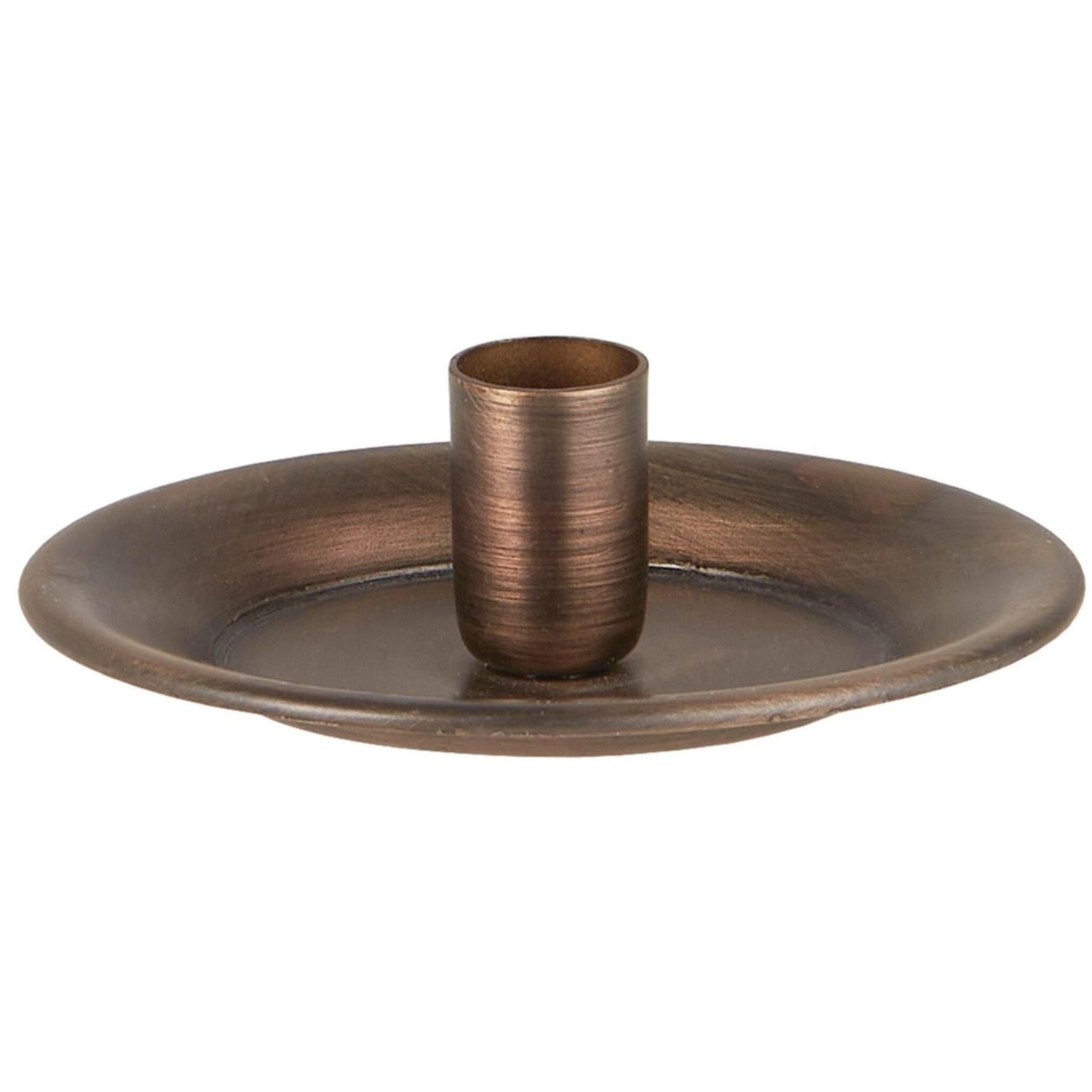 Kerzenhalter rund für dünne 1,3 cm Kerze, bronze 