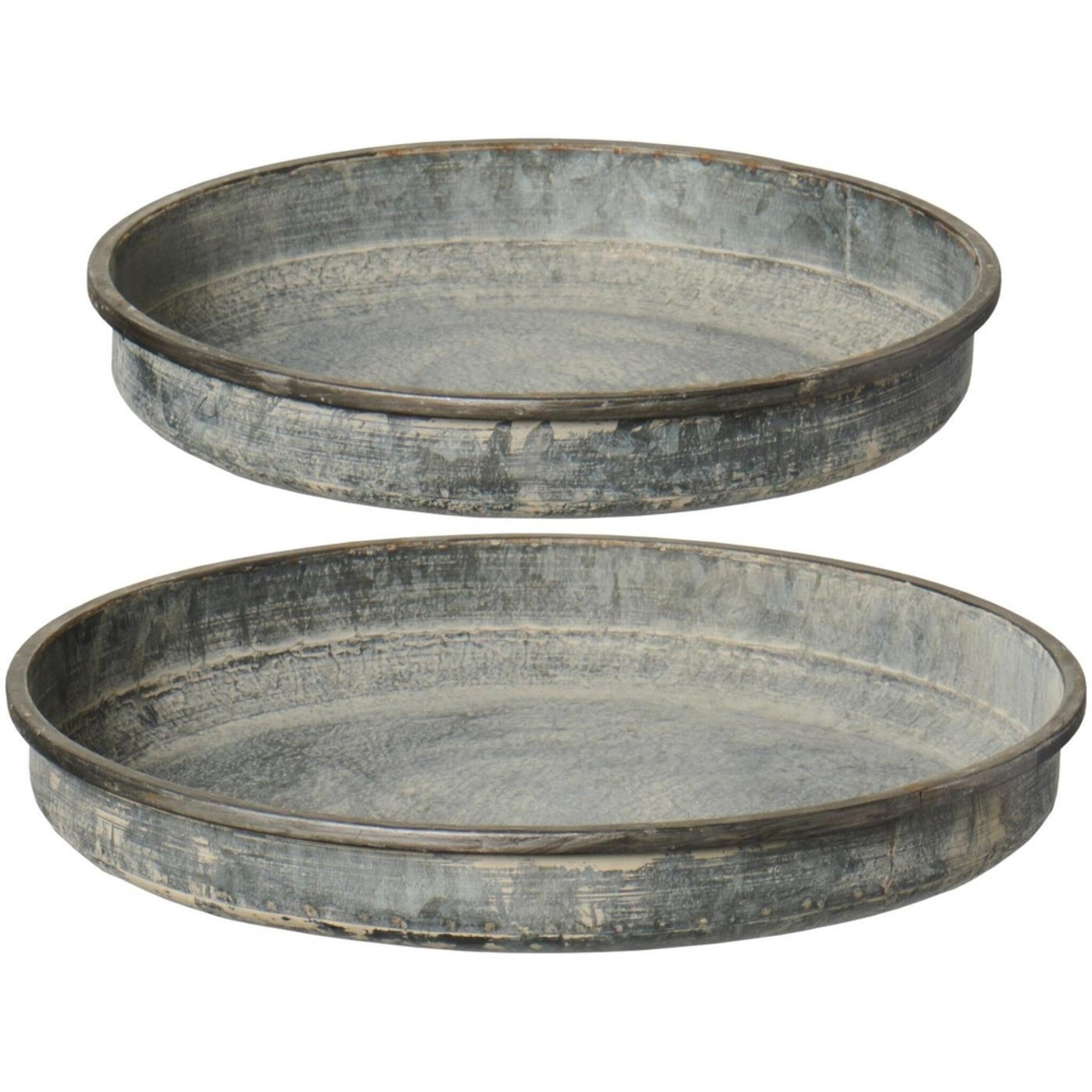 IB Laursen Kerzentablett Pflanztablett Urban Garden - 2er Set, grau 