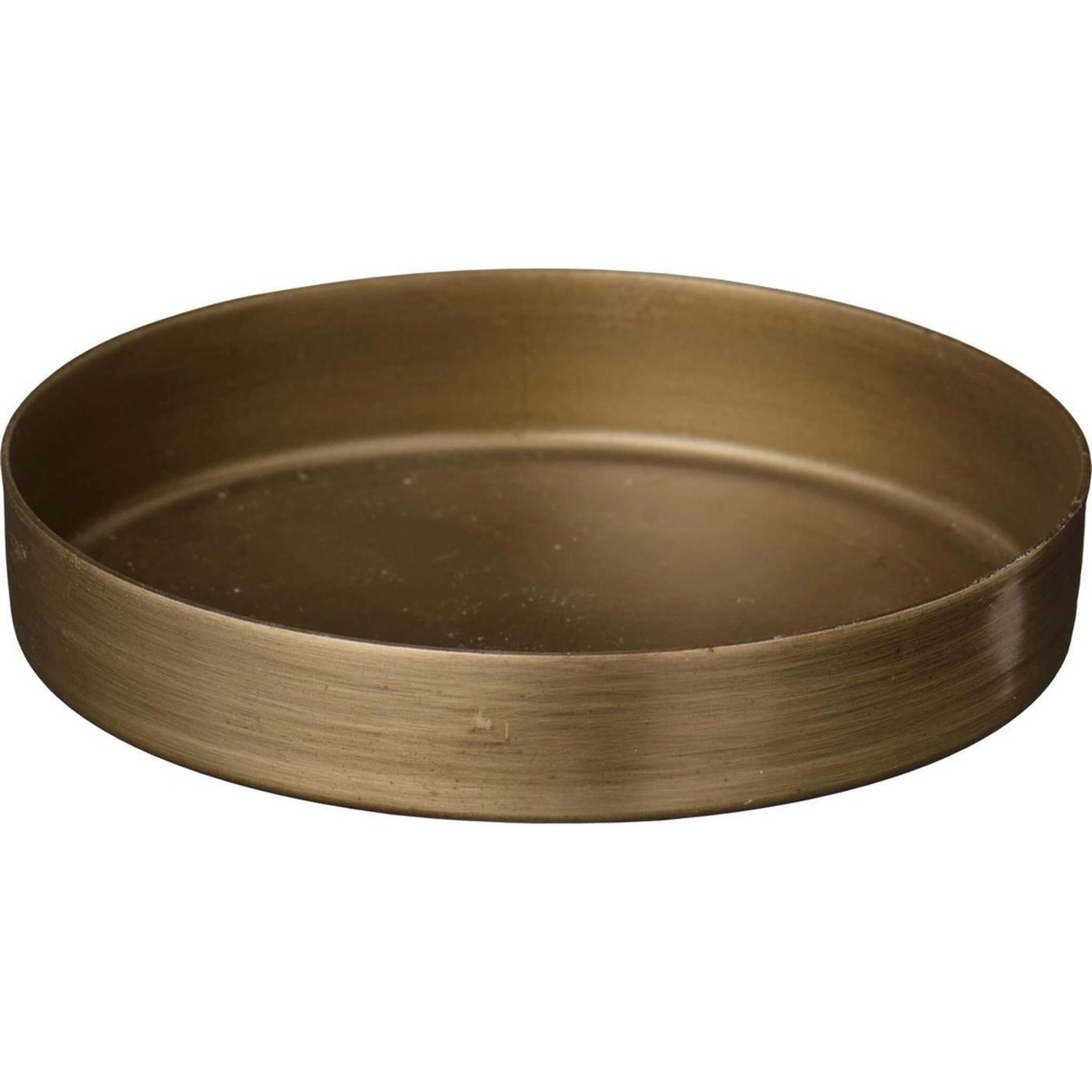 IB Laursen Kerzentablett aus Metall im gebürsteten Look, gold Ø 10,1 cm