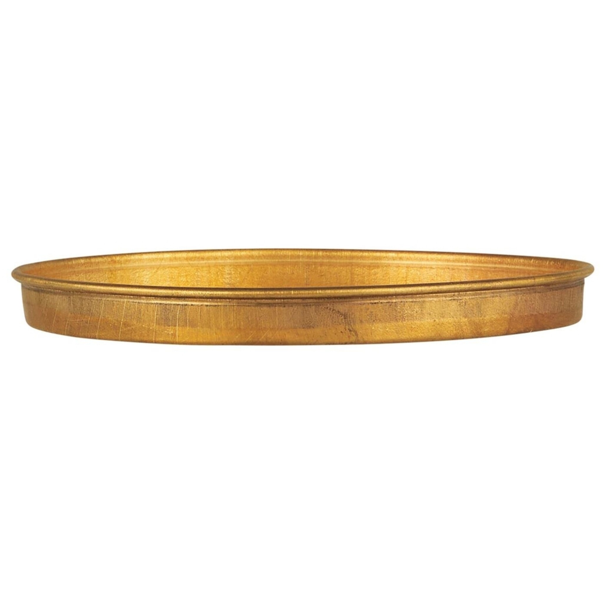 Kerzentablett mit Kante Gloria aus Messing, gold Ø 12.5 cm, Höhe 1.2