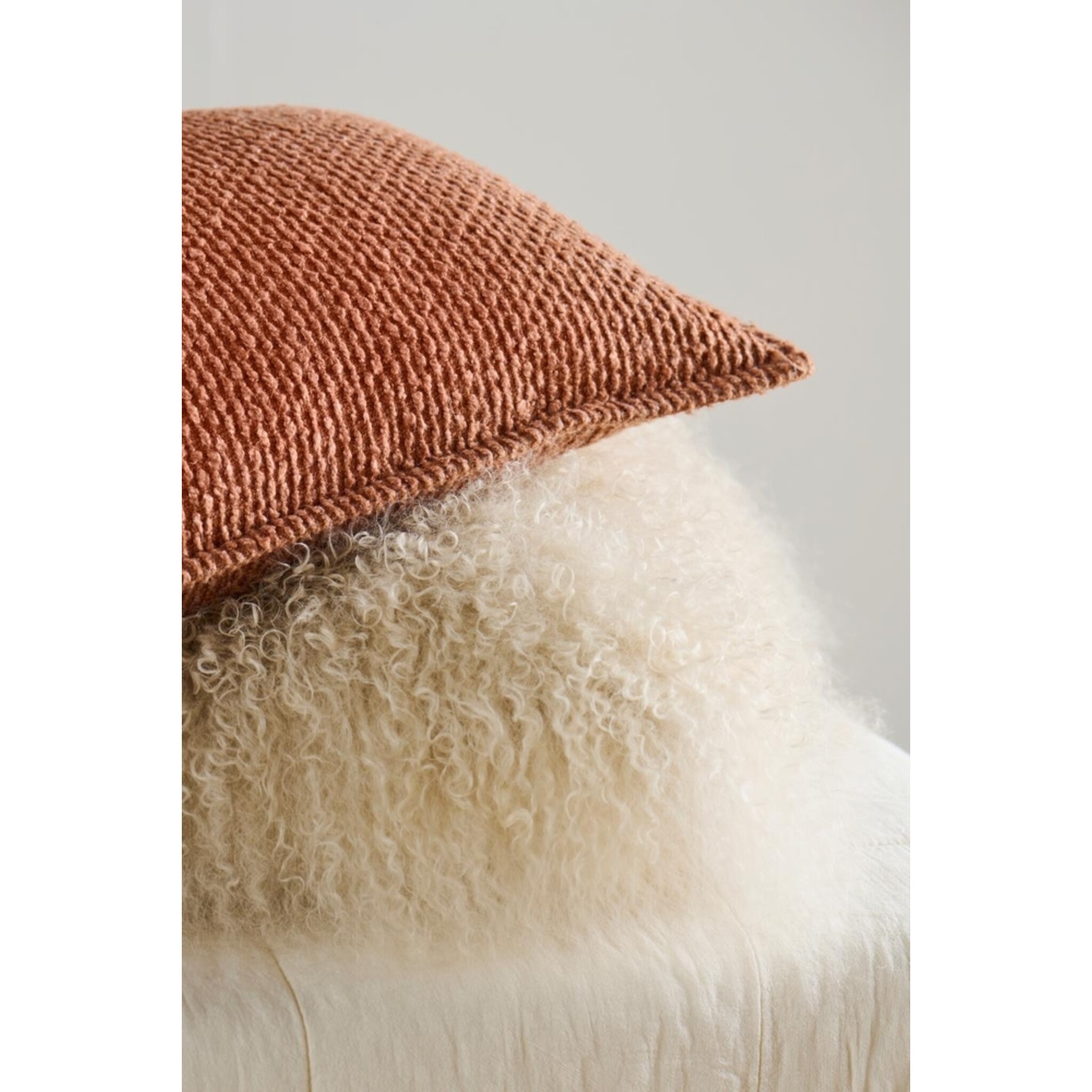 Kissenbezug Tibetisches Lammfell Butter Cream 80x40 cm, butter cream 