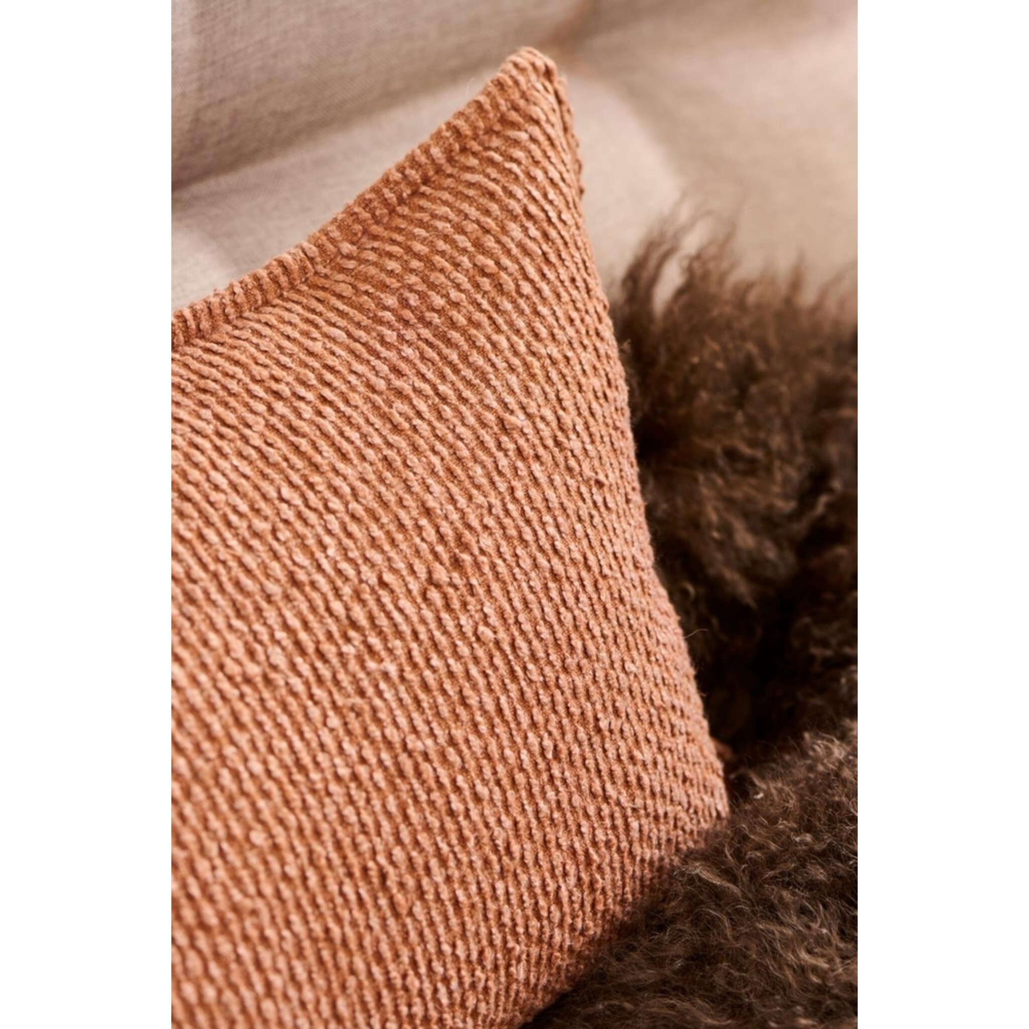 Kissenbezug Ton in Ton 80 x 35 cm, rostrot 