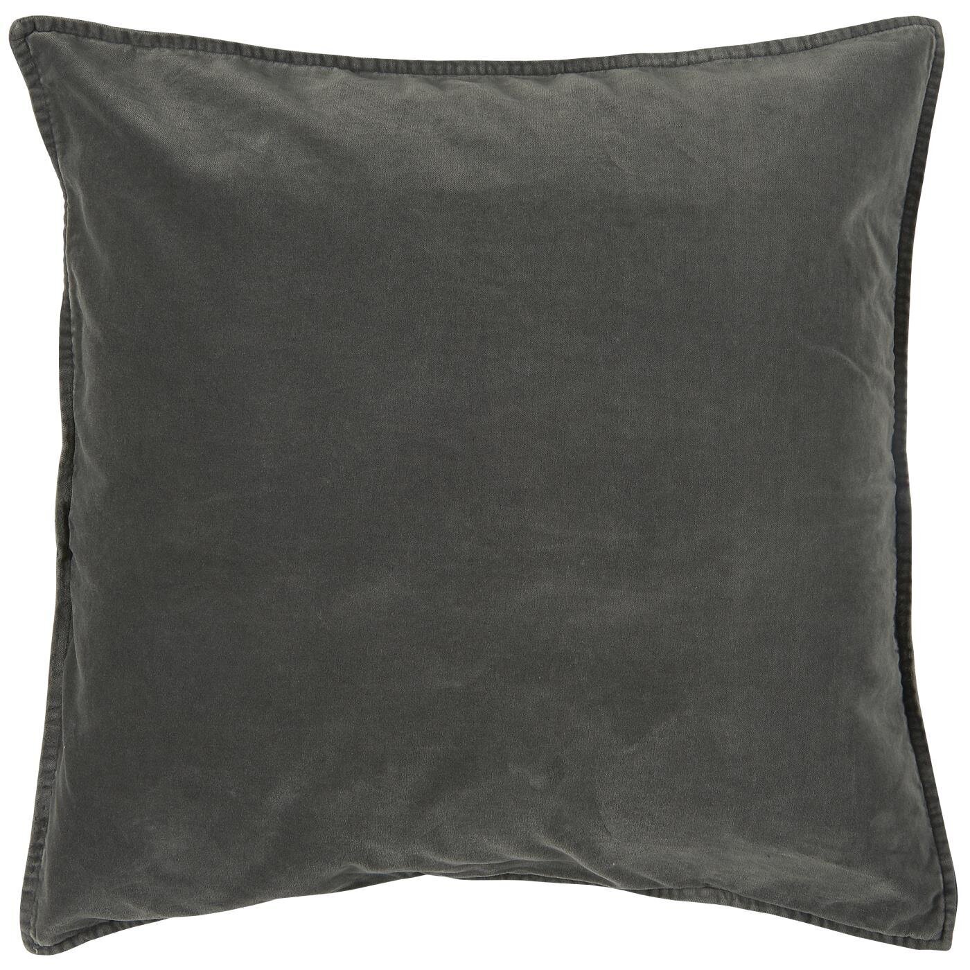 Kissenbezug Velour quadratisch, thunder grey 