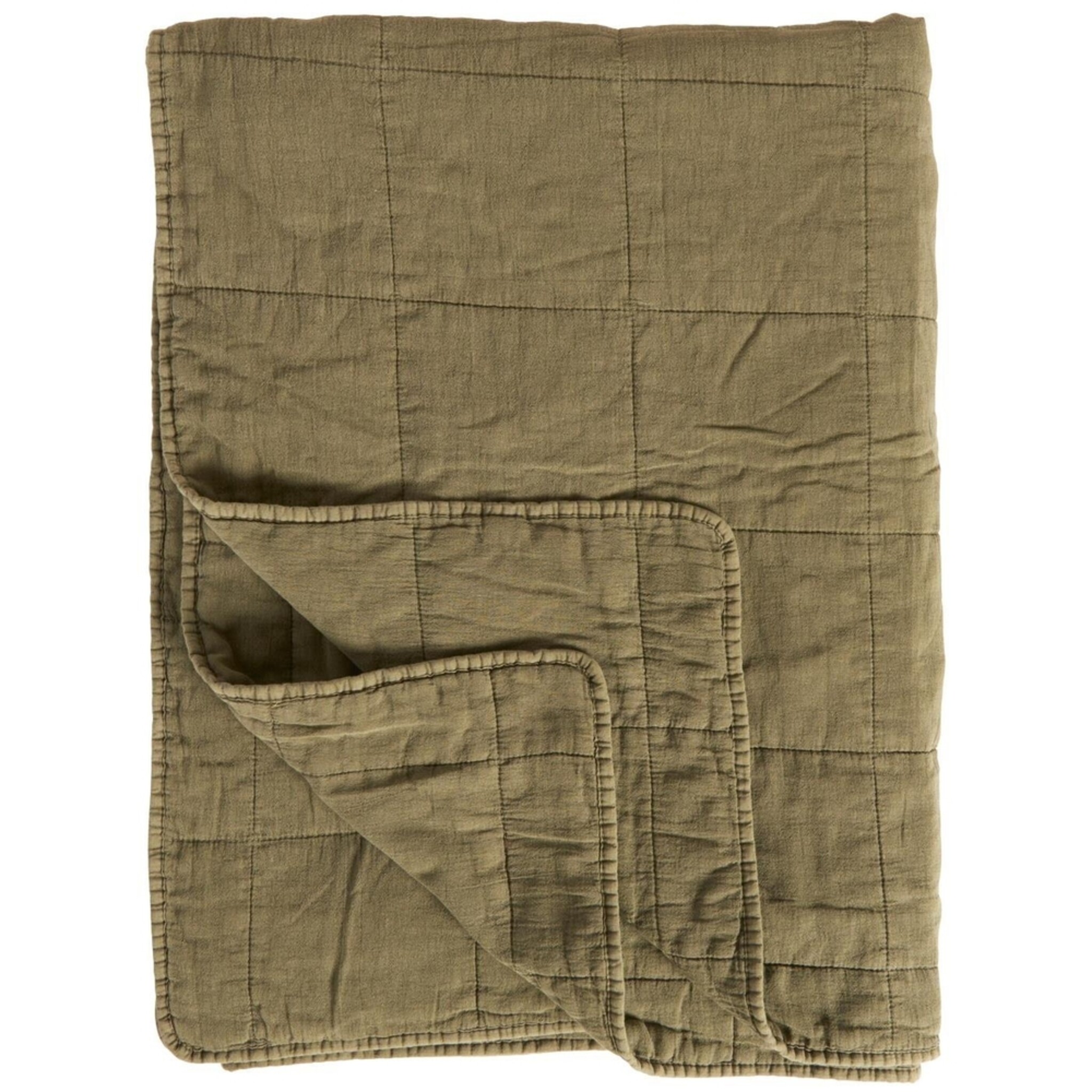 Klassischer Quilt aus Baumwolle, oliv 