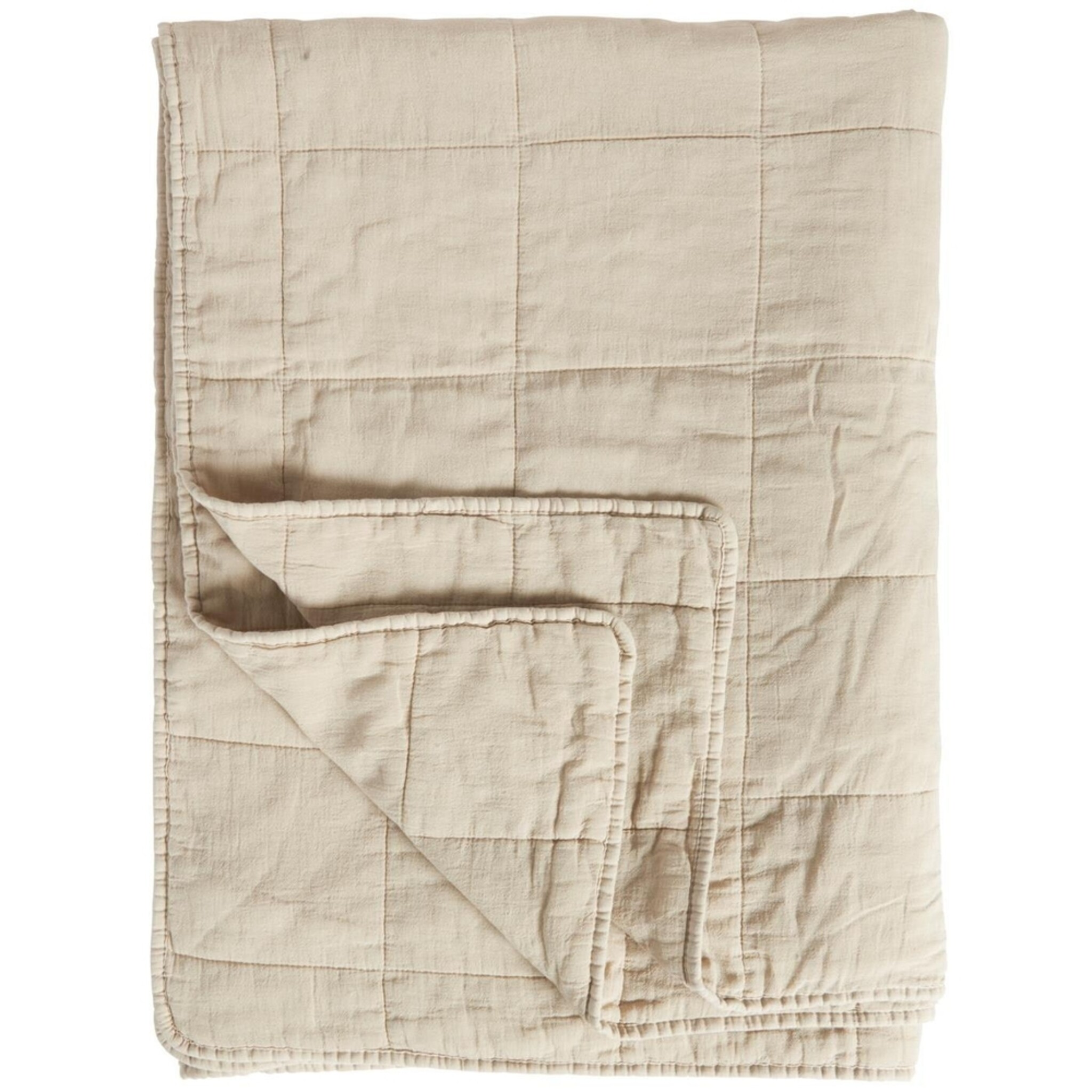Klassischer Quilt aus Baumwolle, natur 