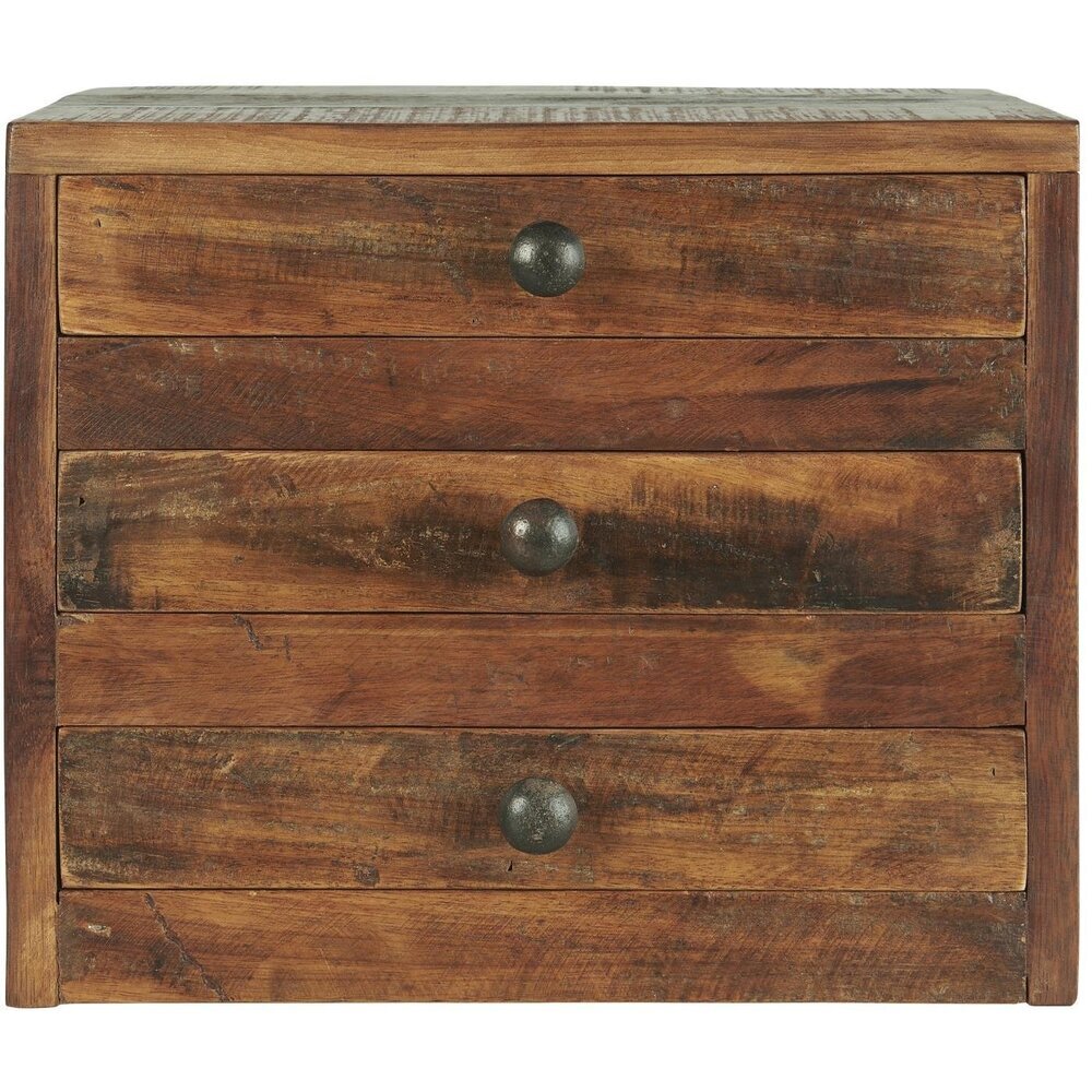 Kleiner Schrank mit Schubladen UNIKA, natur 30 x 27 x 25 cm, 3 Schubladen
