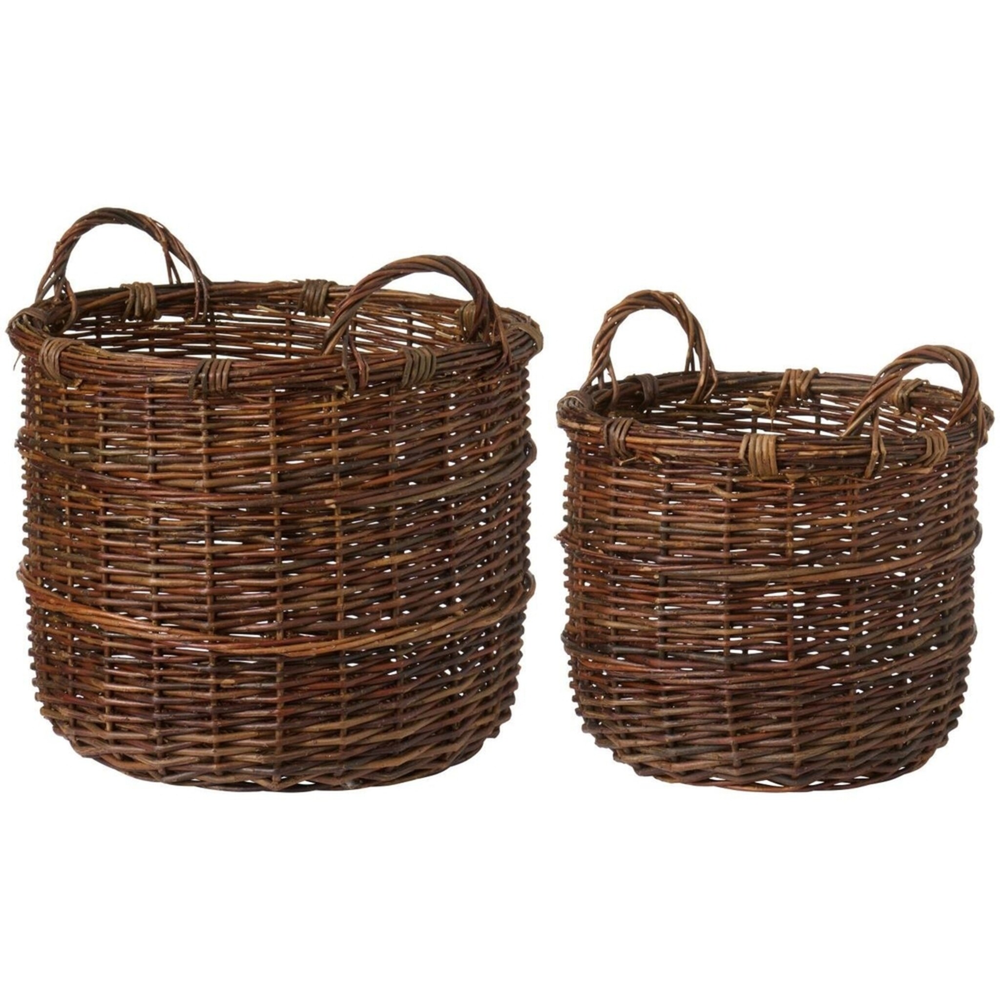 Weidenkorb-Set mit Henkeln, 2-teilig, natur 
