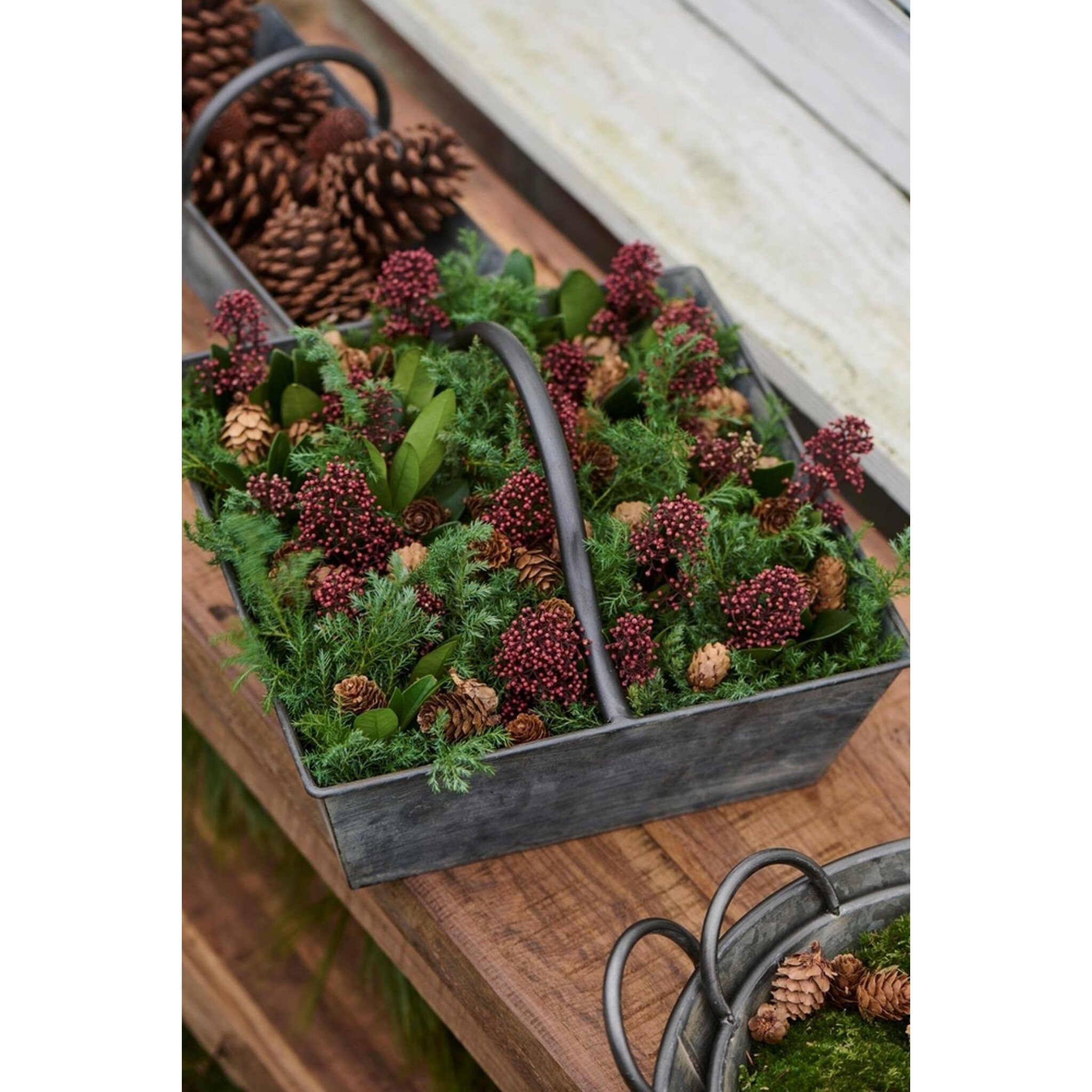 IB Laursen Metallkorb-Set Urban Garden Zinkgrau 3-teilig
