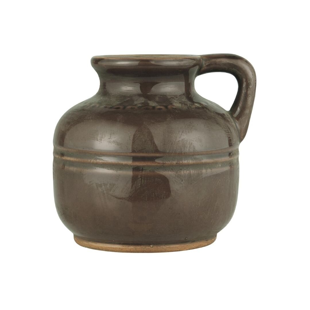 Krug mit Henkel aus Terrakotta, braun 