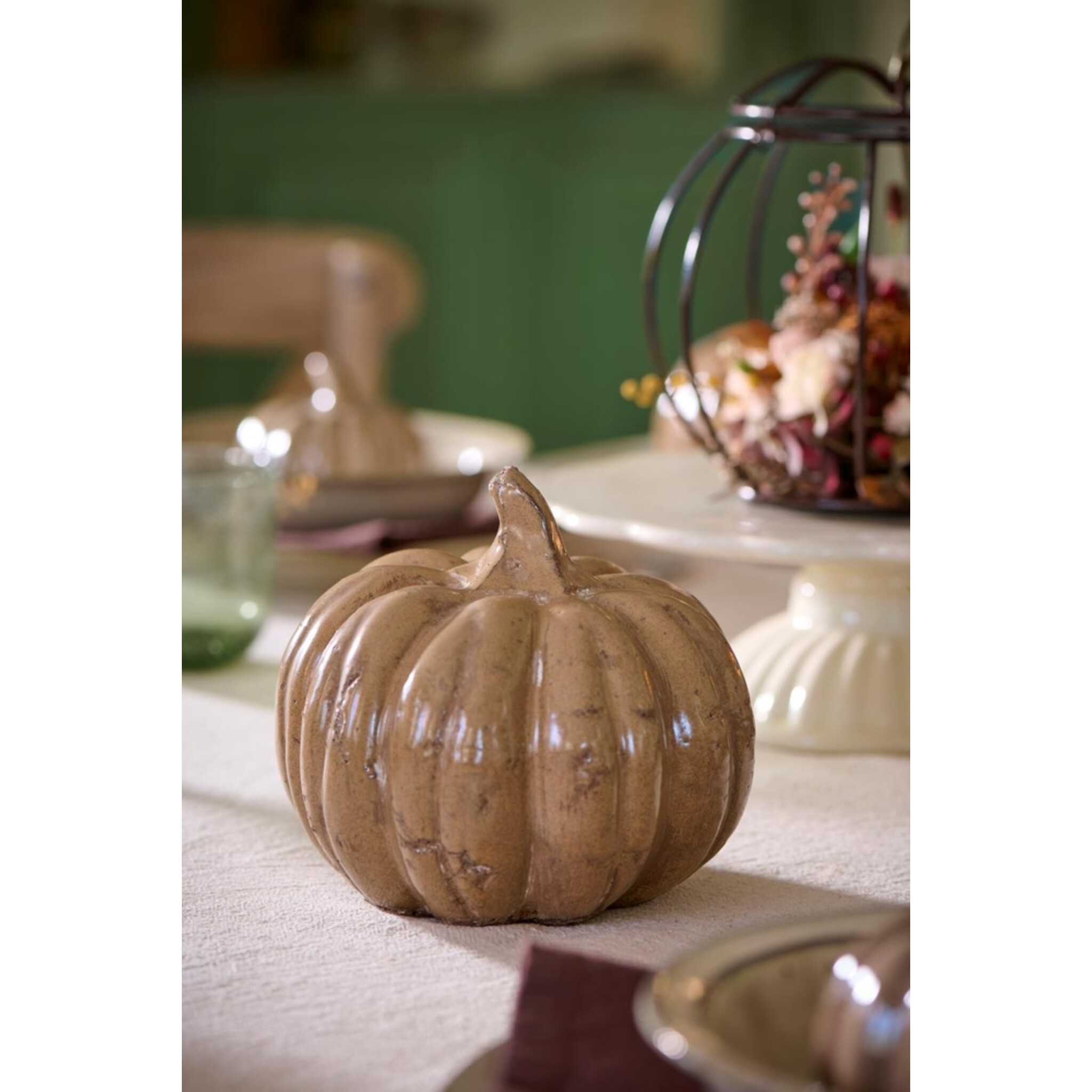 IB Laursen Terracotta Kürbis Braun glasiert, braun Ø 20 x H 18,5 cm