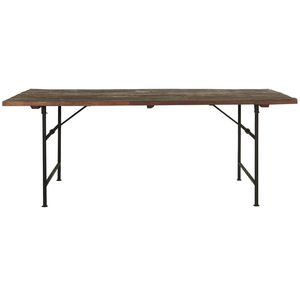 Langer Tisch Unika mit Holzplatte und Metallgestell, braun 