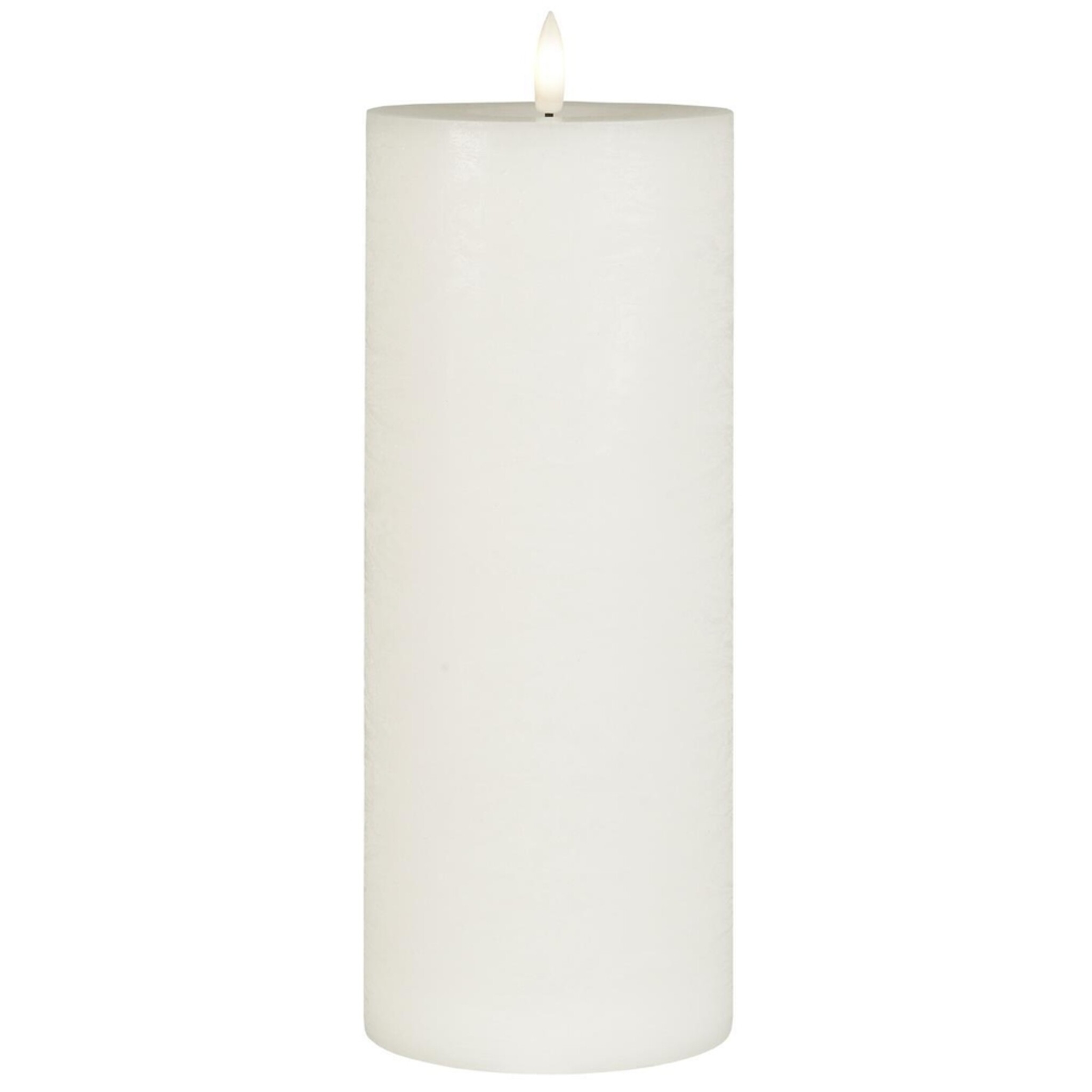 LED-Stumpenkerze mit warmer Flamme, weiss Höhe 25, Ø 10 cm