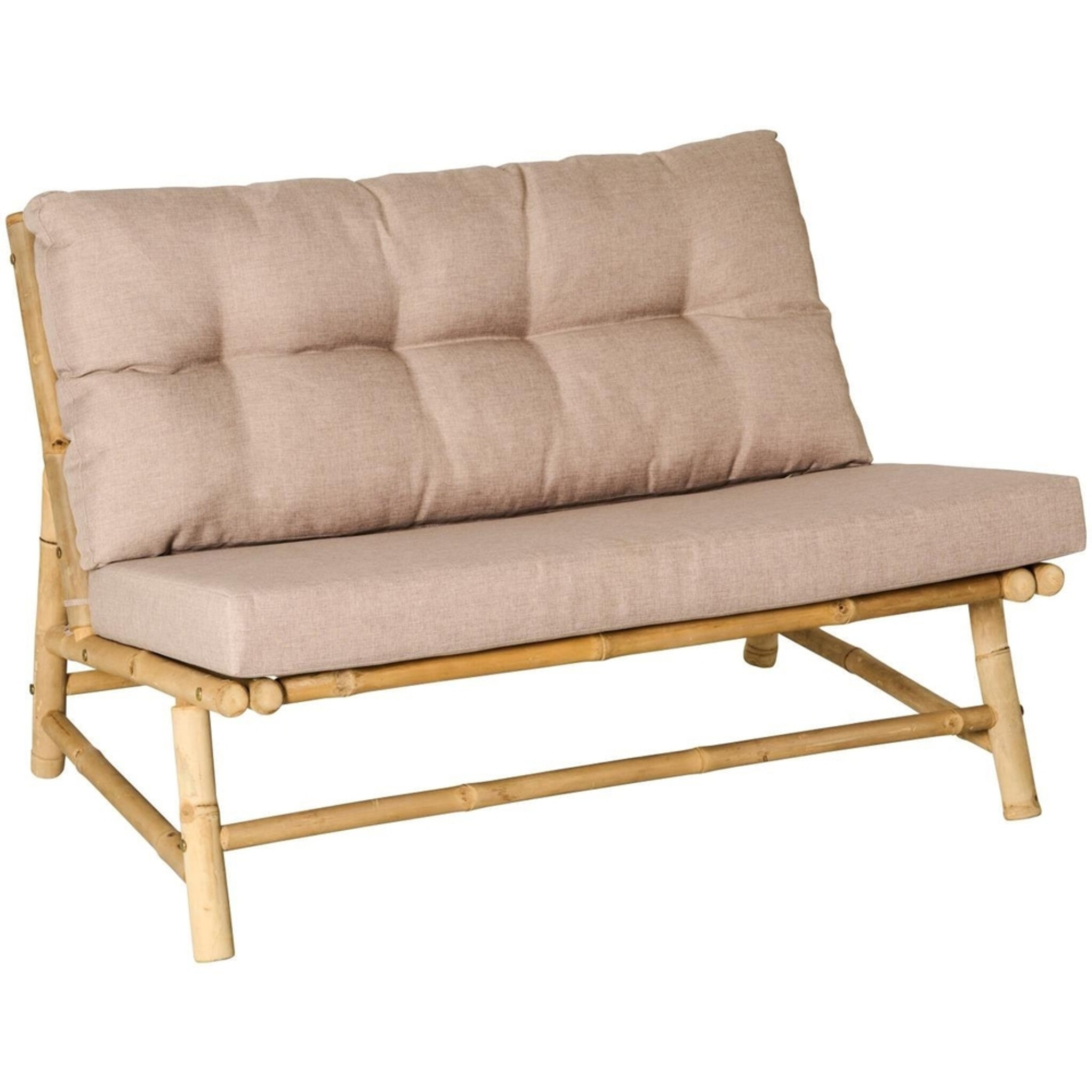 Loungesofa aus Bambus mit Polster, natur 