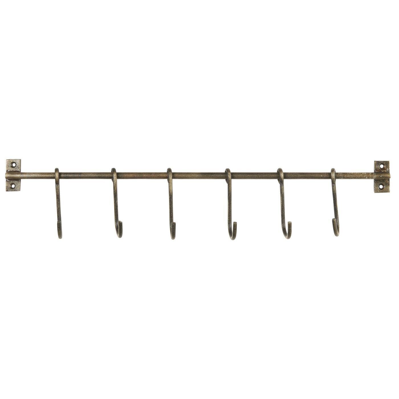 IB Laursen Metall Hakenleiste mit 6 S-Haken, messing 