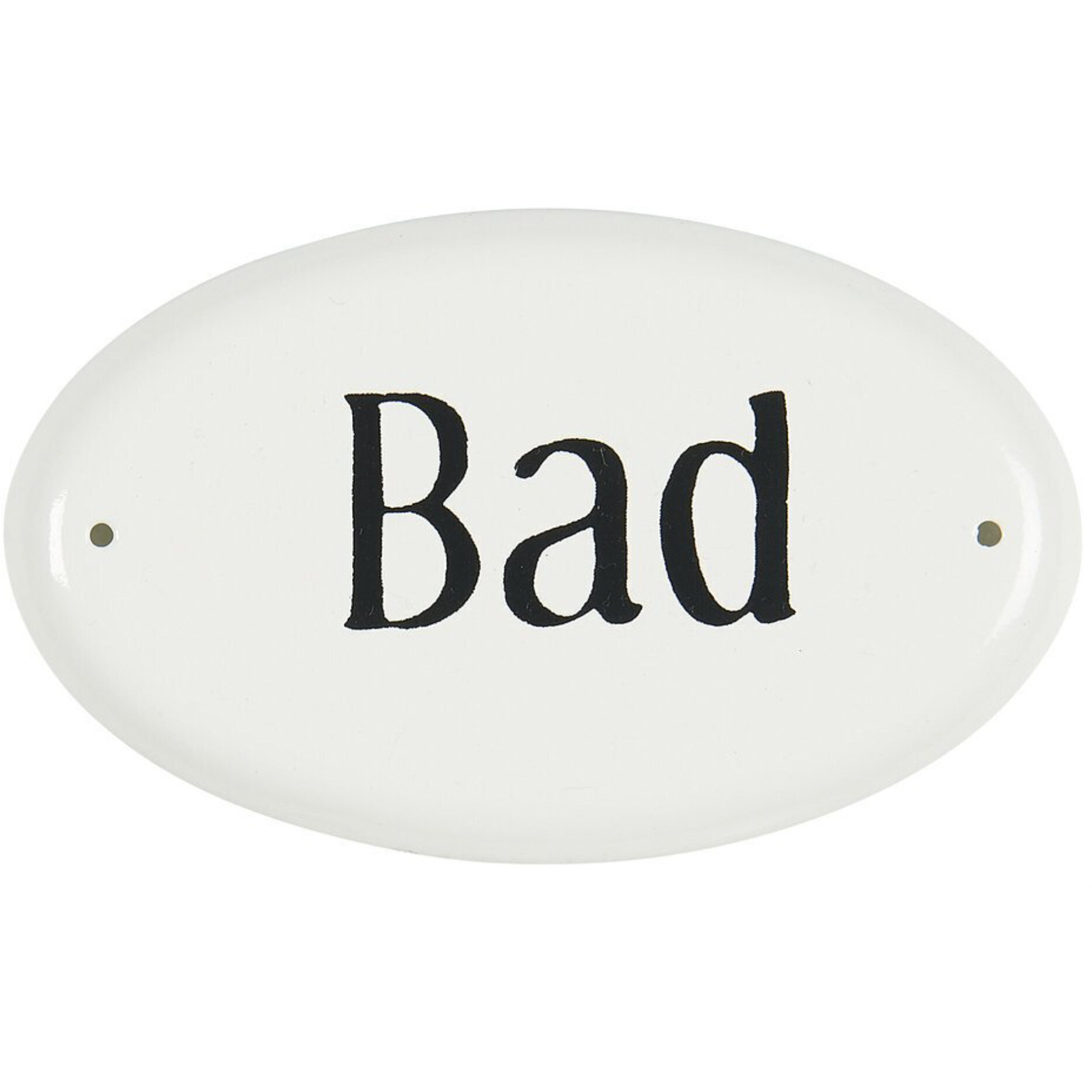 Metallschild Bad, weiss 