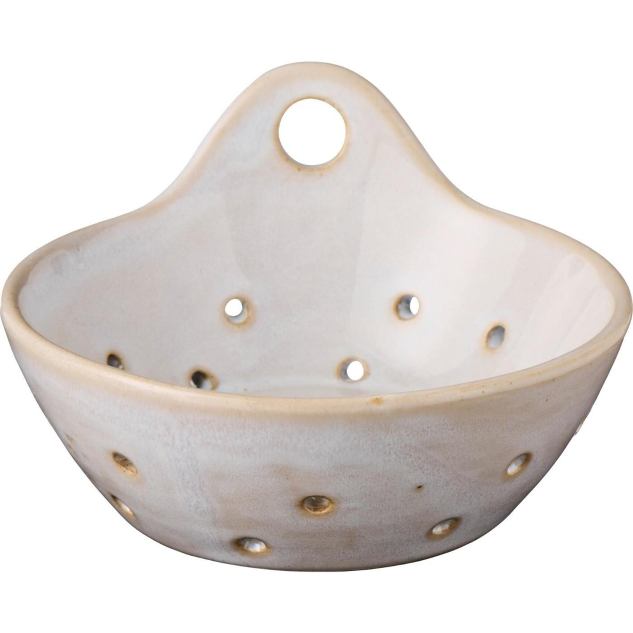 Mini Sieb aus Keramik, beige 