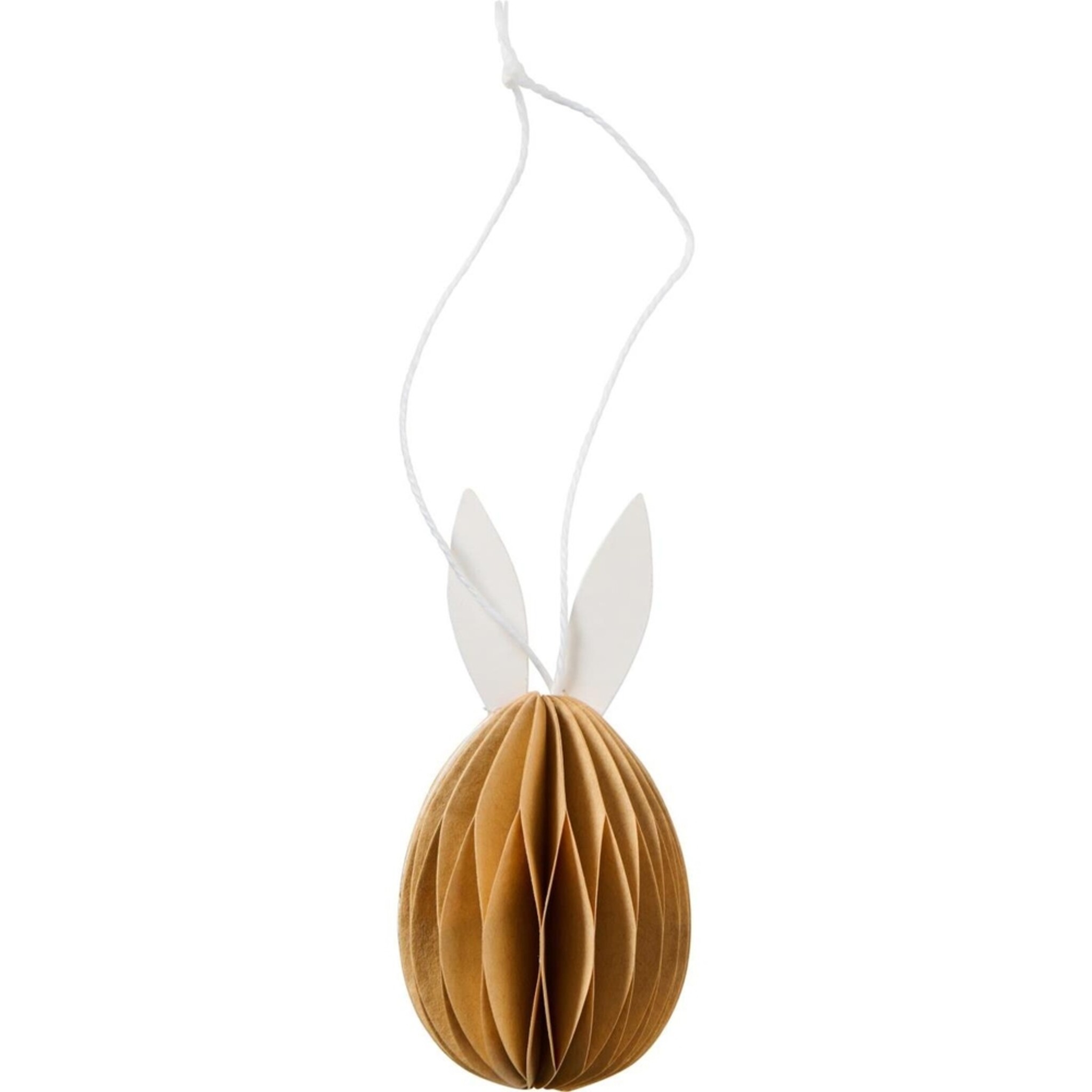 Osterei mit Hasenohren Falt Design, braun 