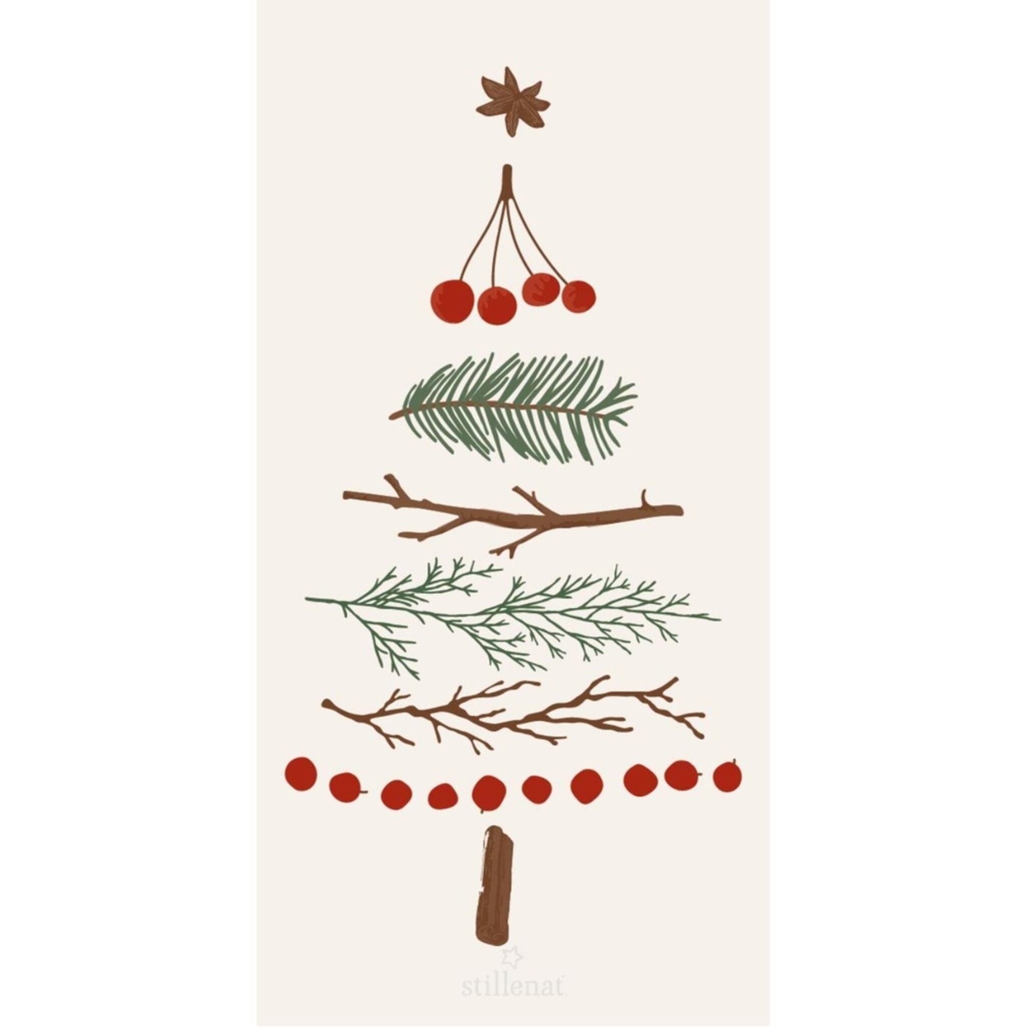 Papier Serviette 10x20 cm Tannenbaum der Natur, grün 