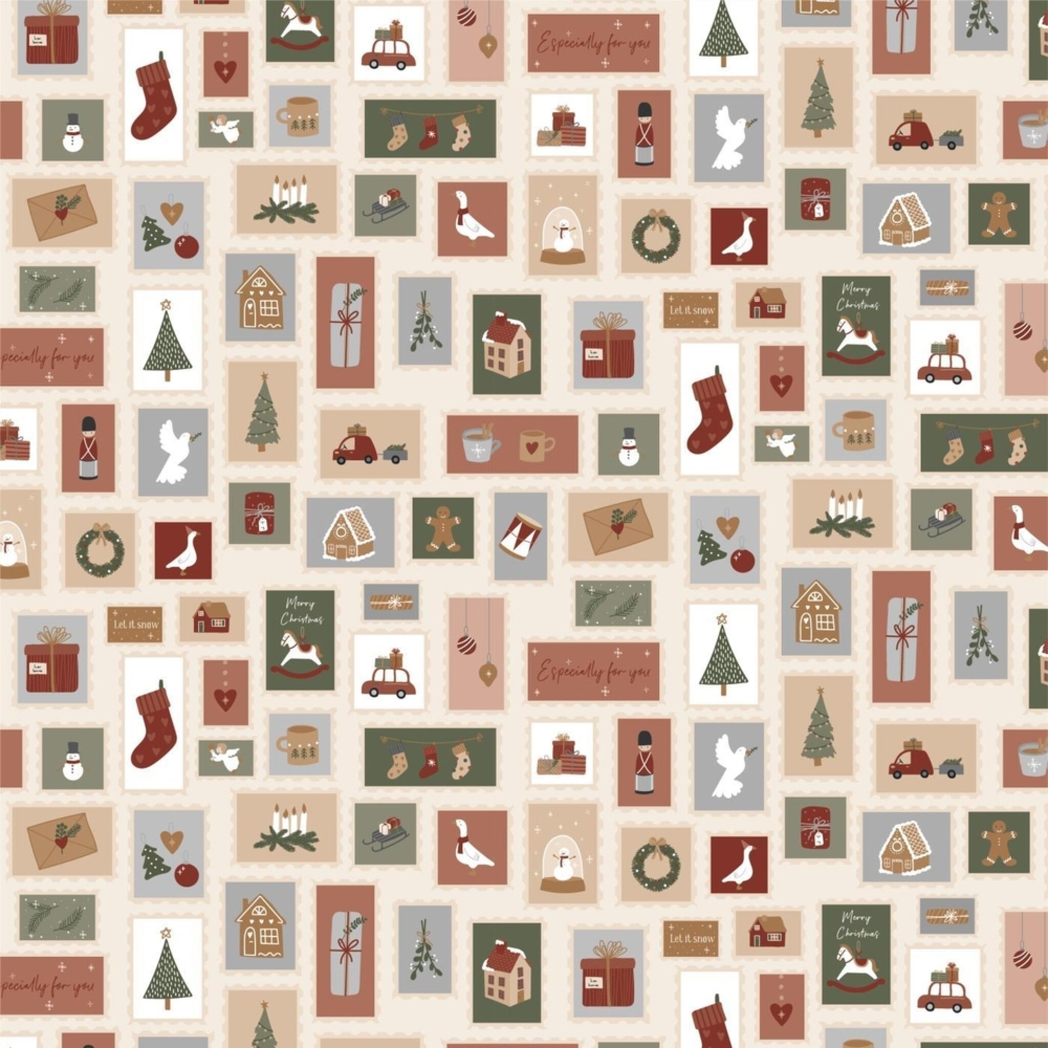 Papier Serviette 20x20 cm Weihnachtsbriefmarken 50er, diverse 