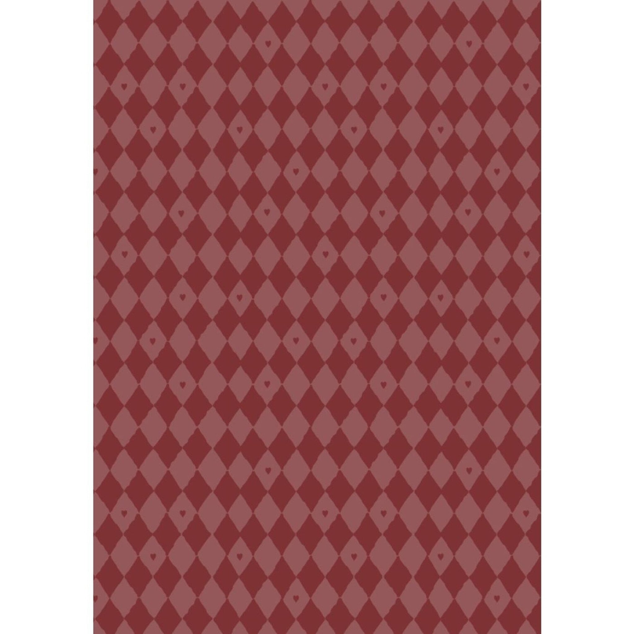 IB Laursen Geschenkpapier Harlekin mit Herzen Rot / Desert Rose