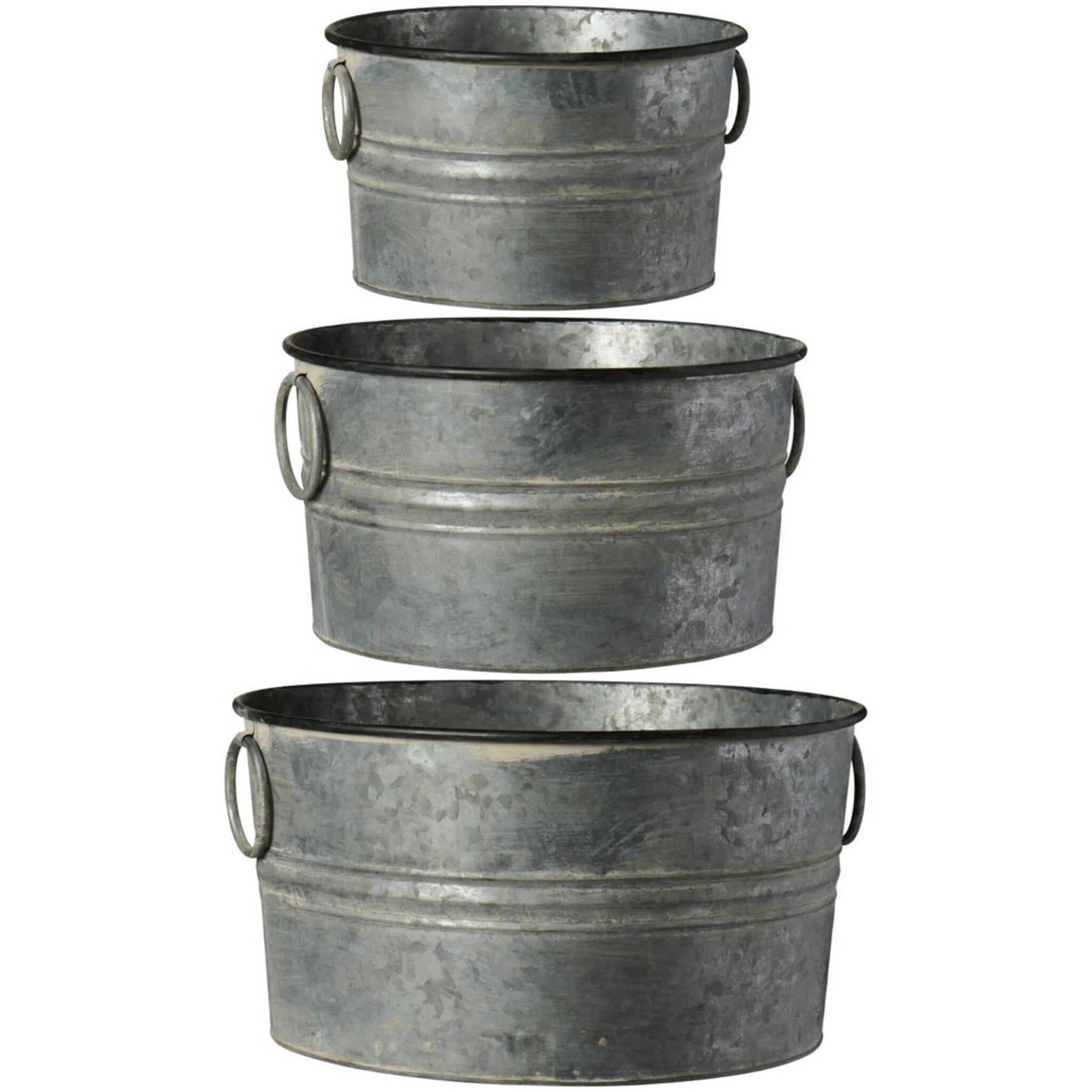 Pflanztöpfe 3er Set mit Henkeln Urban Garden, grau 