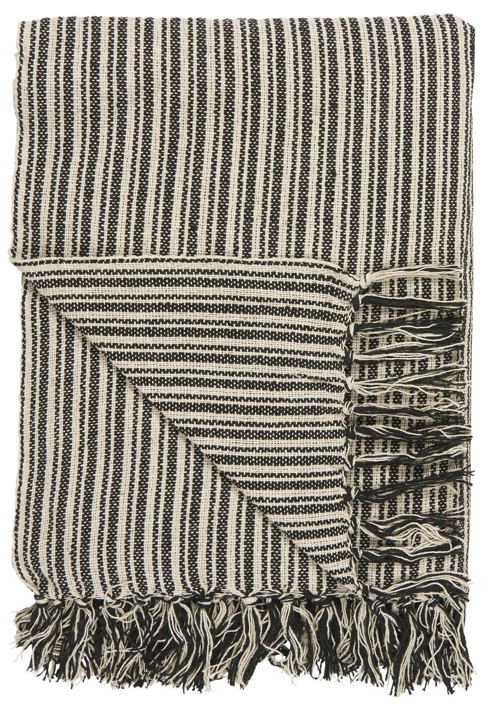 Plaid mit Streifenmuster, schwarz 