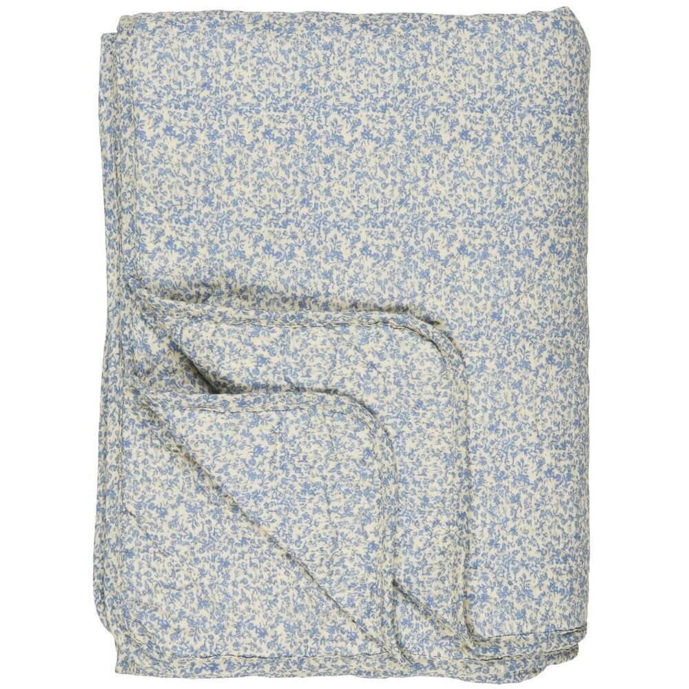 Quilt blau mit Blumenranken, blau 