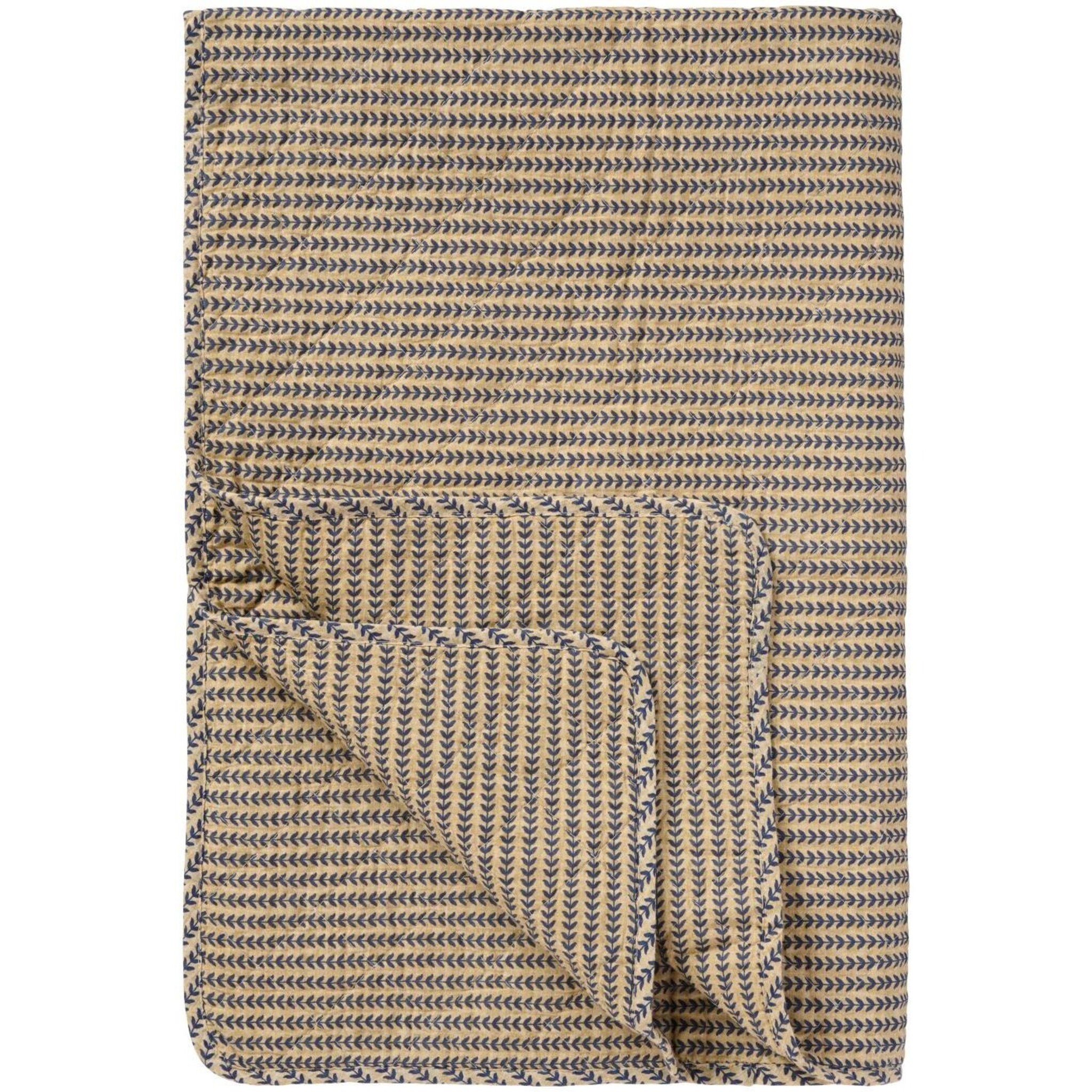 Quilt braun mit dunkelblauen Stängeln, braun 