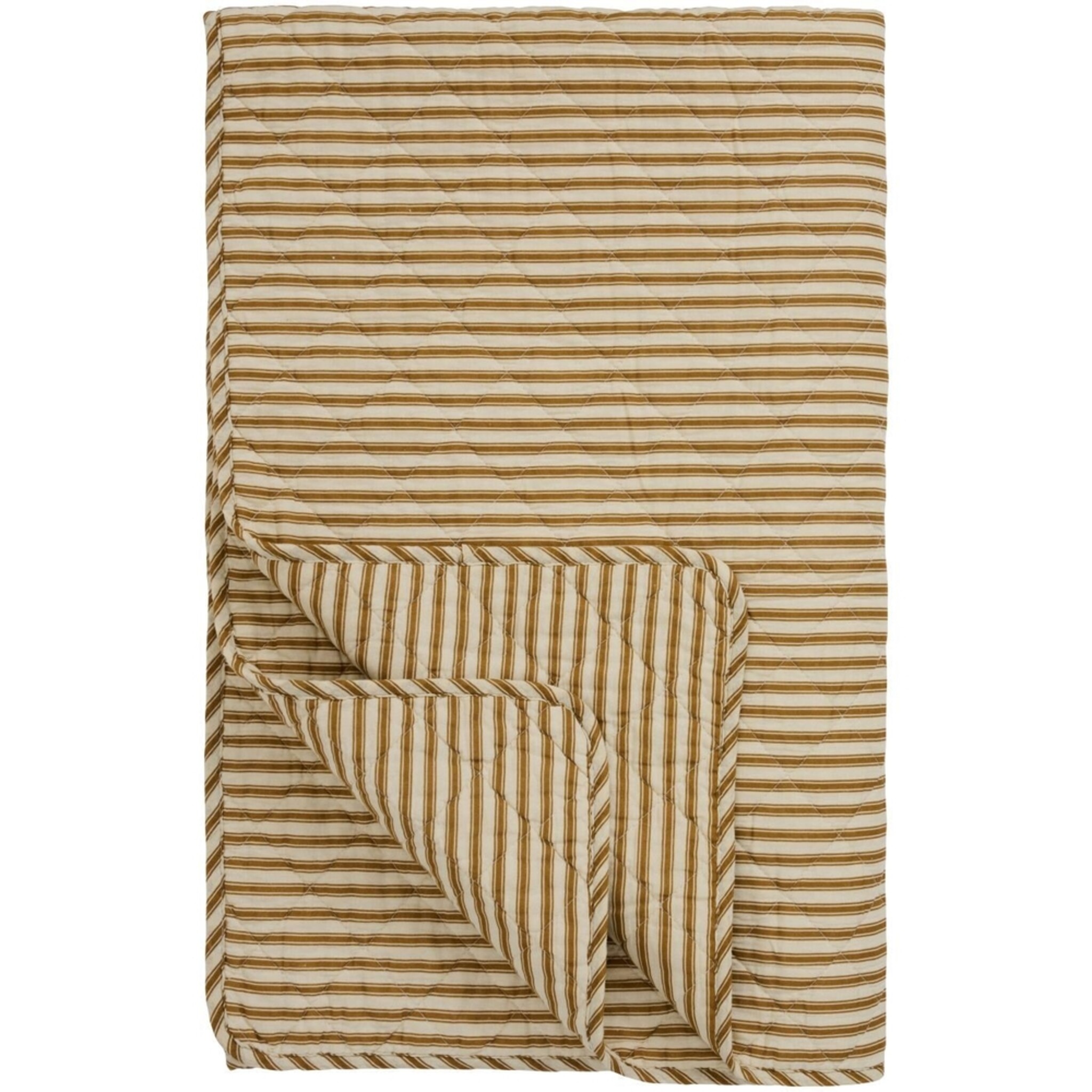 Quilt Sand mit Streifen, ochre green 