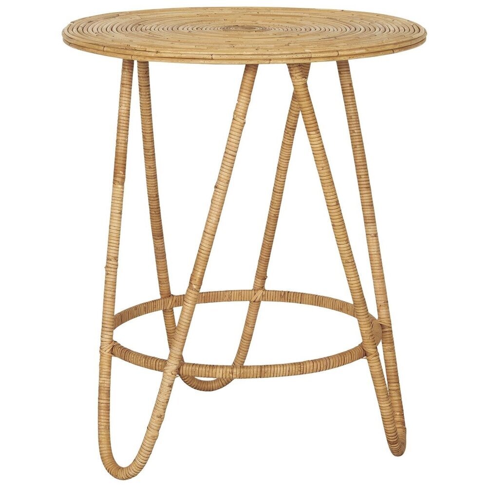 Rattan Tisch rund mit 3 Beinen, natur Höhe 51, Ø 60 cm