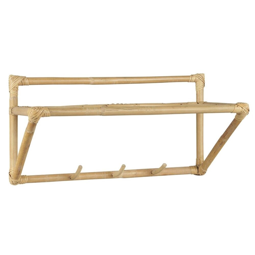 Regal aus Rattan mit 3 Haken, natur 