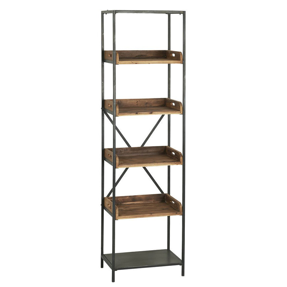 Regal mit 5 Ablagen und abnehmbaren Holztabletts Brooklyn, natur 