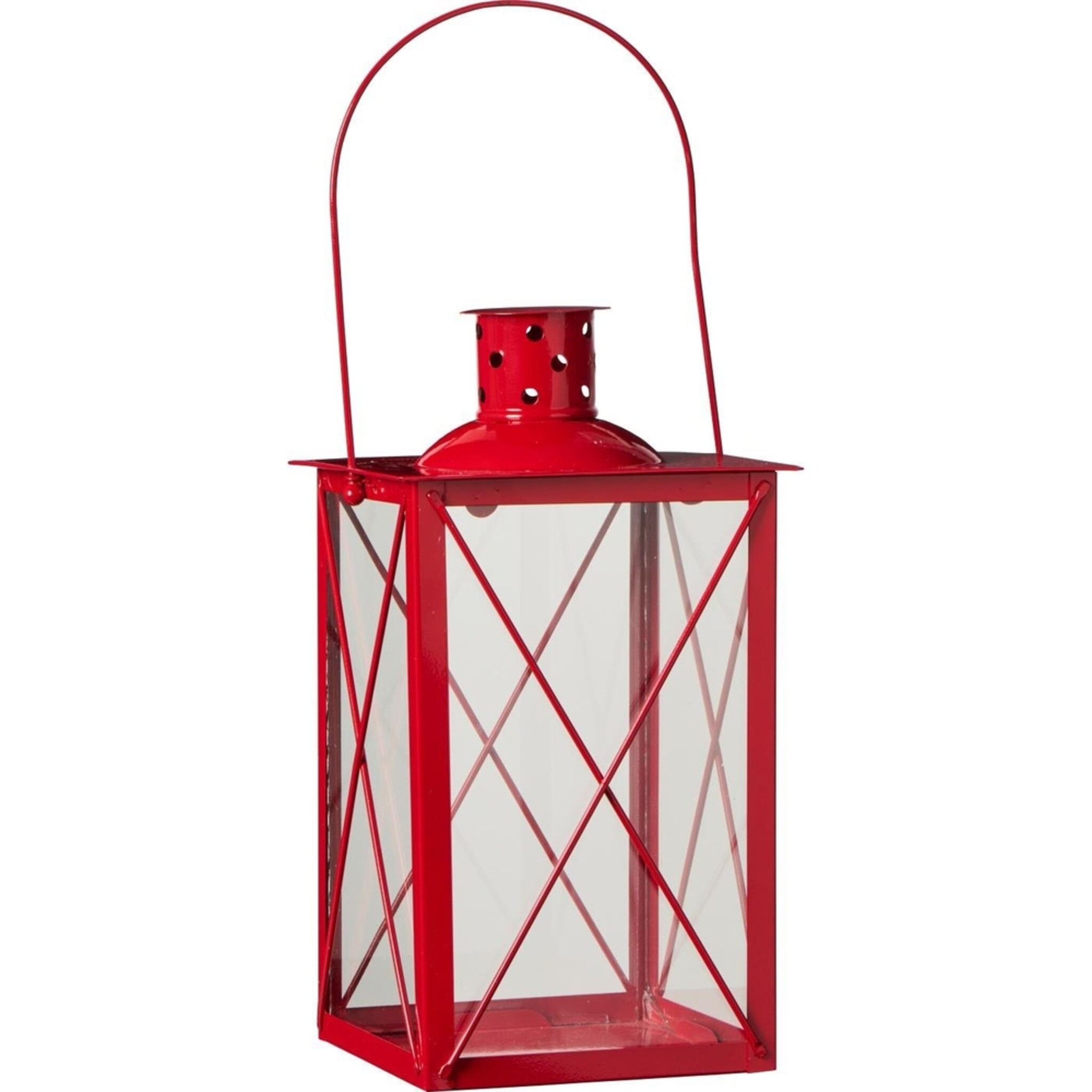 Rote Laterne viereckig, rot 18 x 18 x 33 cm