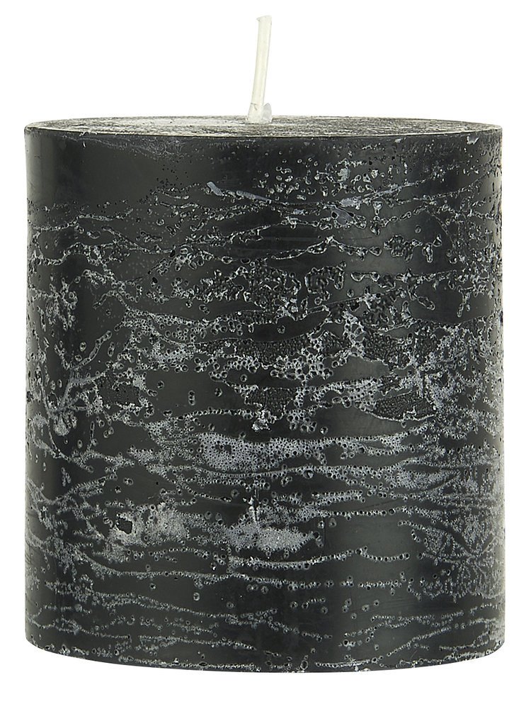 IB Laursen Rustikale Stumpenkerze, schwarz Höhe 7,5 cm, Ø 7 cm