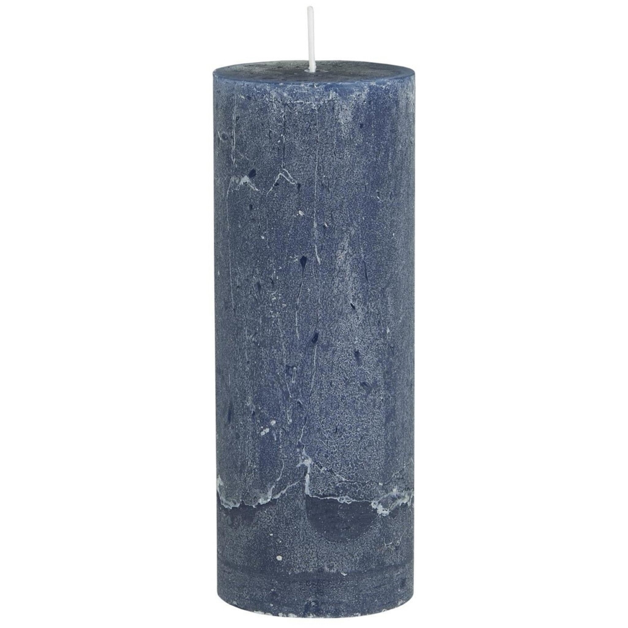 Rustikale Kerze Stumpenkerze Ø 6,8 cm, cornflower Höhe 18, Ø 6.8 cm