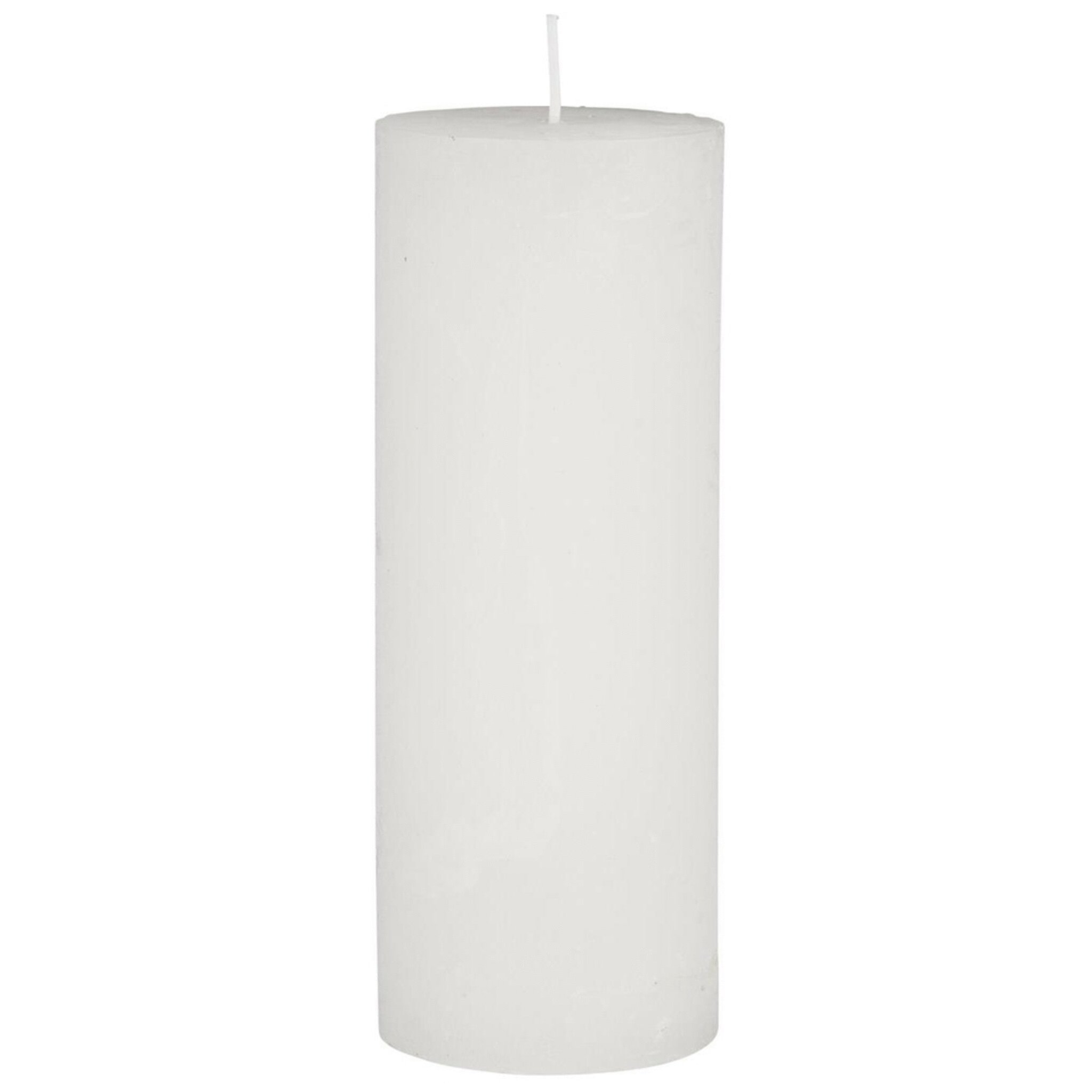 Rustikale Kerze Stumpenkerze Ø 6,8 cm, weiss Höhe 18, Ø 6.8 cm