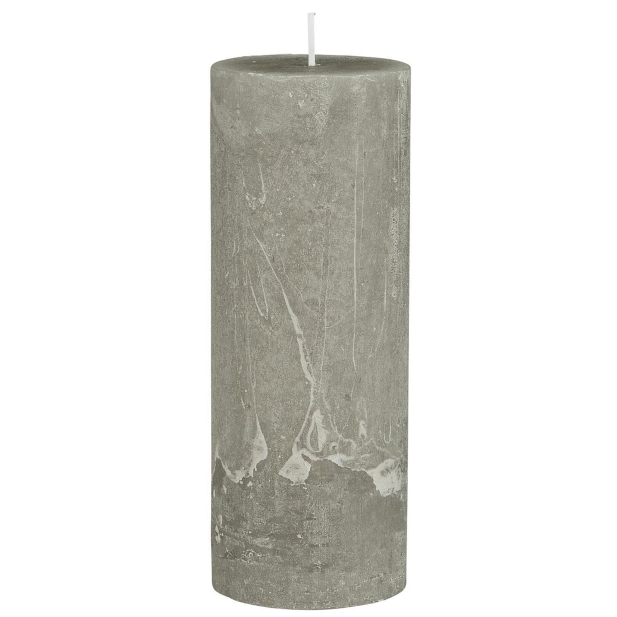 Rustikale Kerze Stumpenkerze Ø 6,8 cm, french grey Höhe 18, Ø 6.8 cm