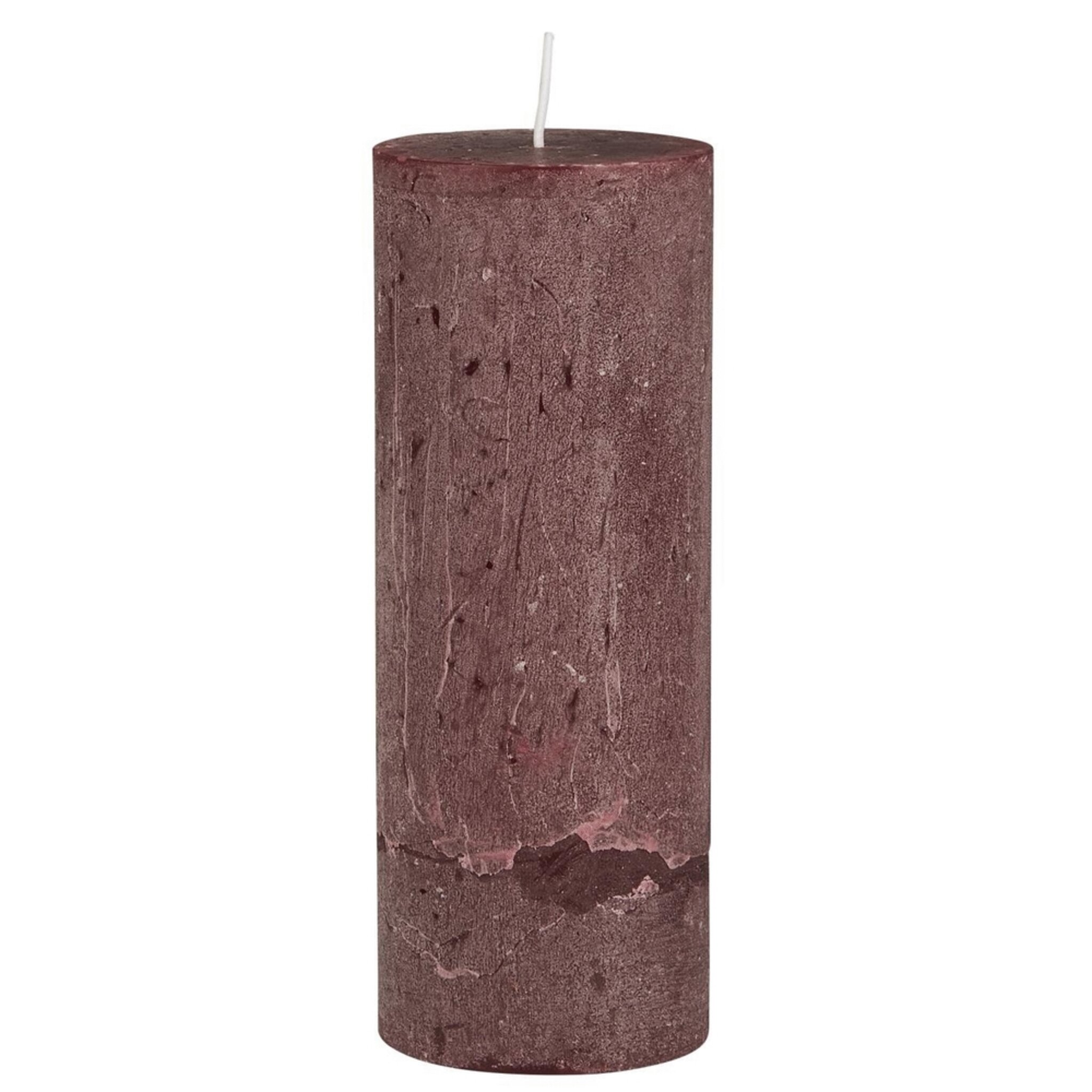 Rustikale Kerze Stumpenkerze Ø 6,8 cm, rot Höhe 18, Ø 6.8 cm