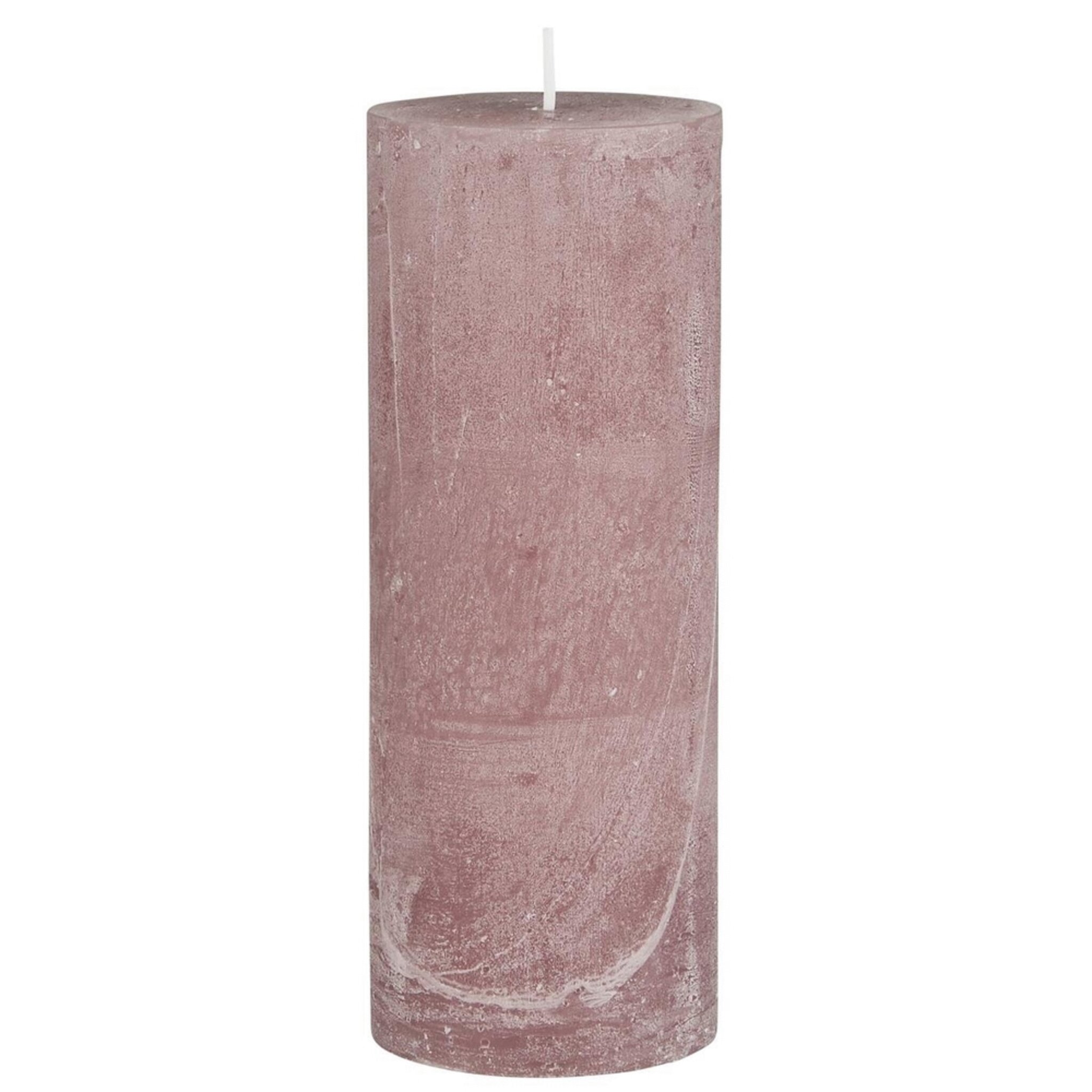Rustikale Kerze Stumpenkerze Ø 6,8 cm, malva Höhe 18, Ø 6.8 cm