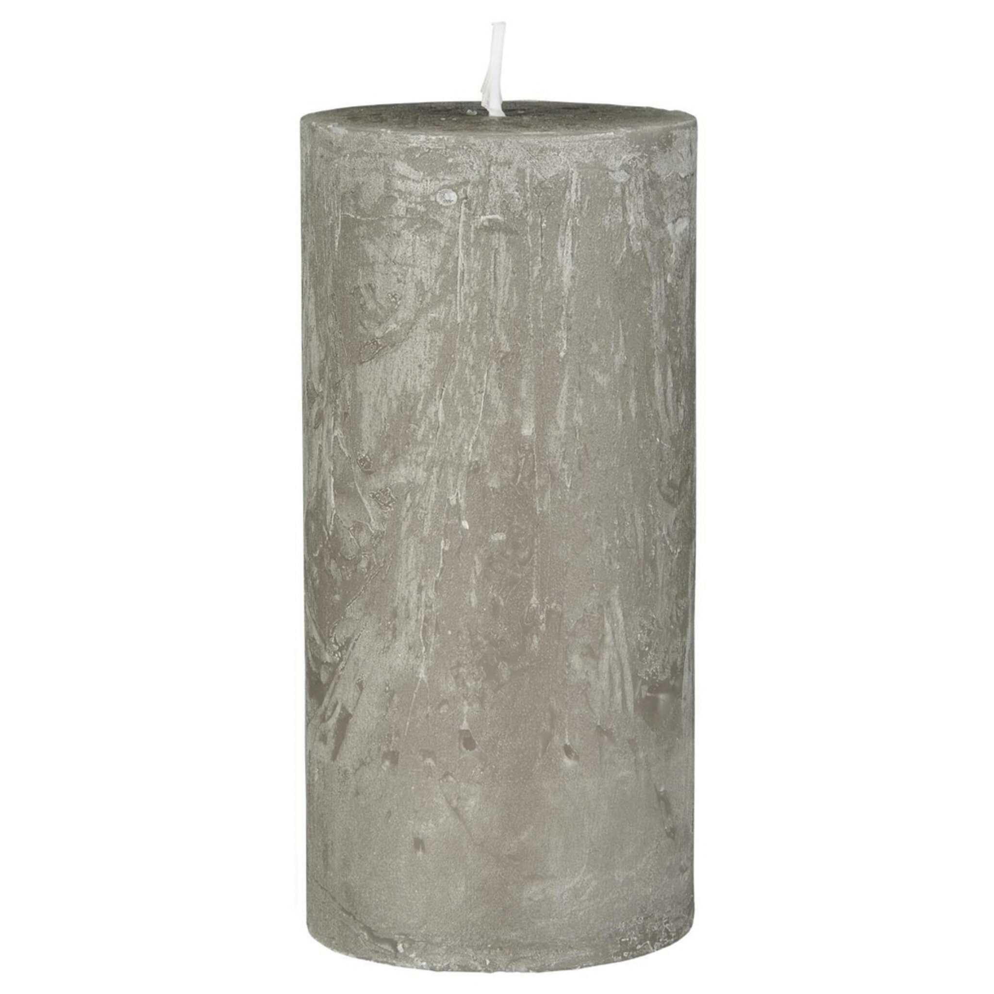 Rustikale Kerze Stumpenkerze Ø 6,8 cm, french grey Höhe 14, Ø 6.8 cm