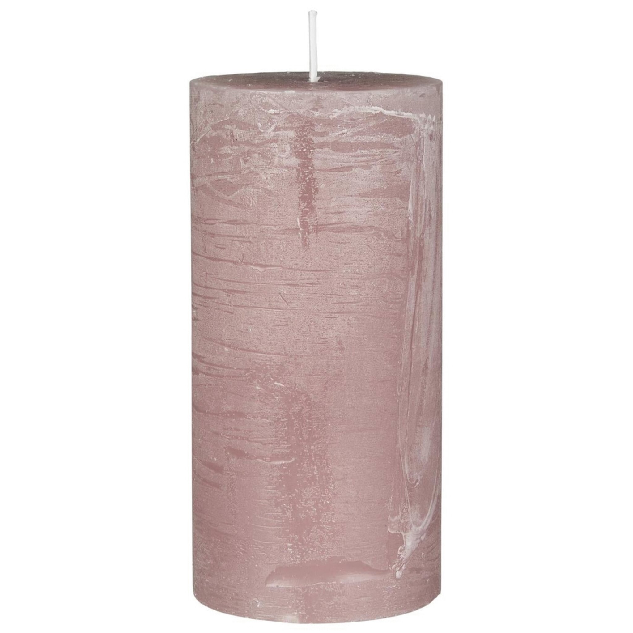 Rustikale Kerze Stumpenkerze Ø 6,8 cm, malva Höhe 14, Ø 6.8 cm