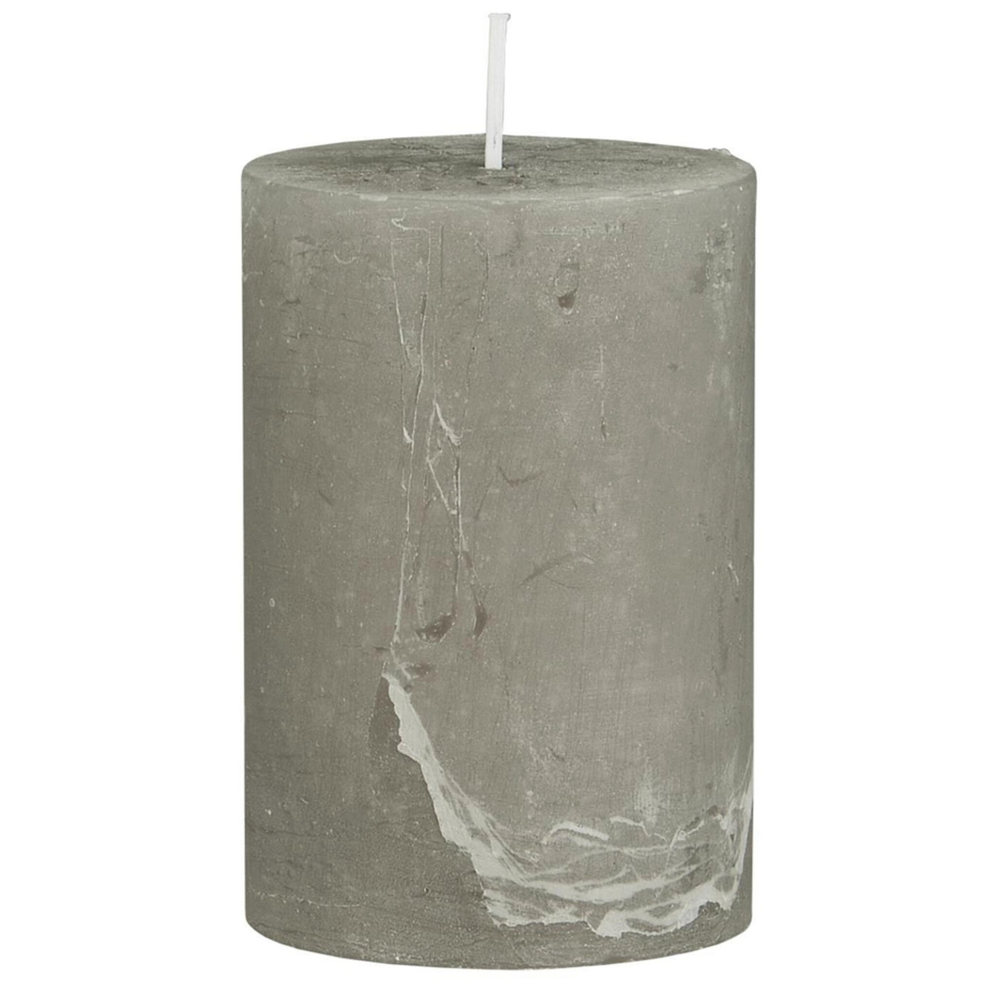 Rustikale Kerze Stumpenkerze Ø 6,8 cm, french grey Höhe 10, Ø 6.8 cm