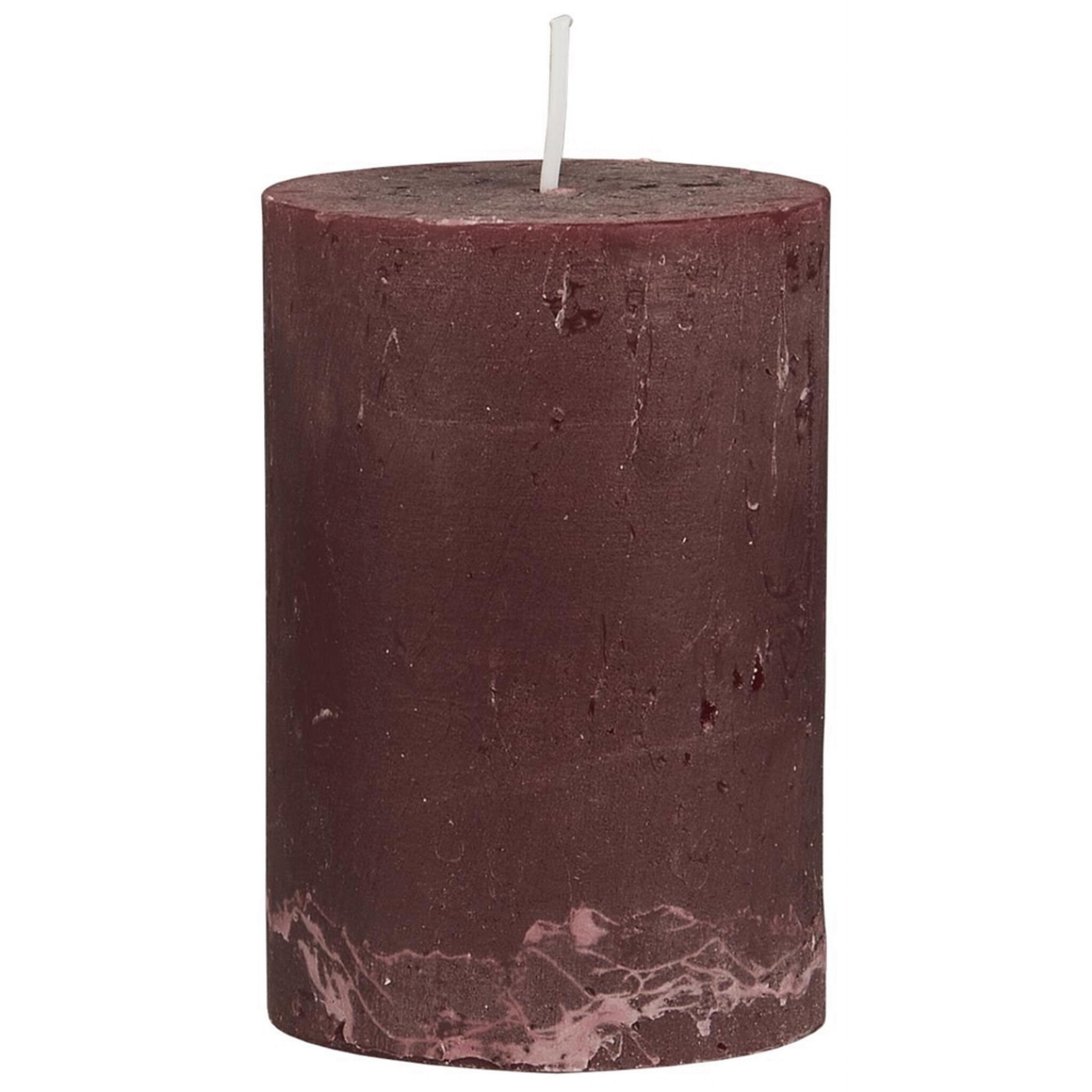 Rustikale Kerze Stumpenkerze Ø 6,8 cm, rot Höhe 10, Ø 6.8 cm