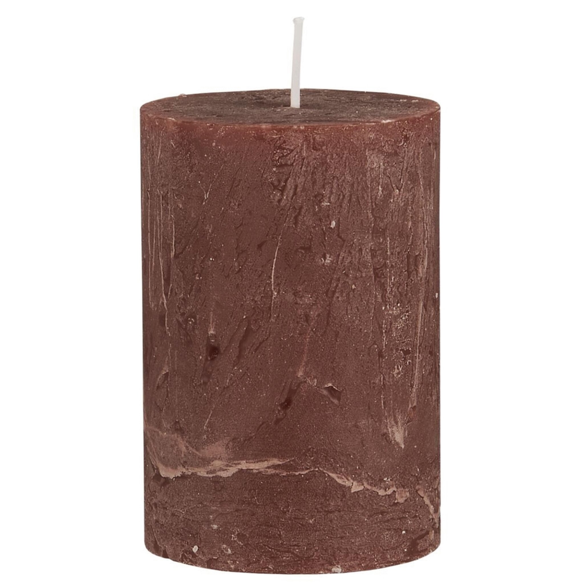 Rustikale Kerze Stumpenkerze Ø 6,8 cm, rost Höhe 10, Ø 6.8 cm